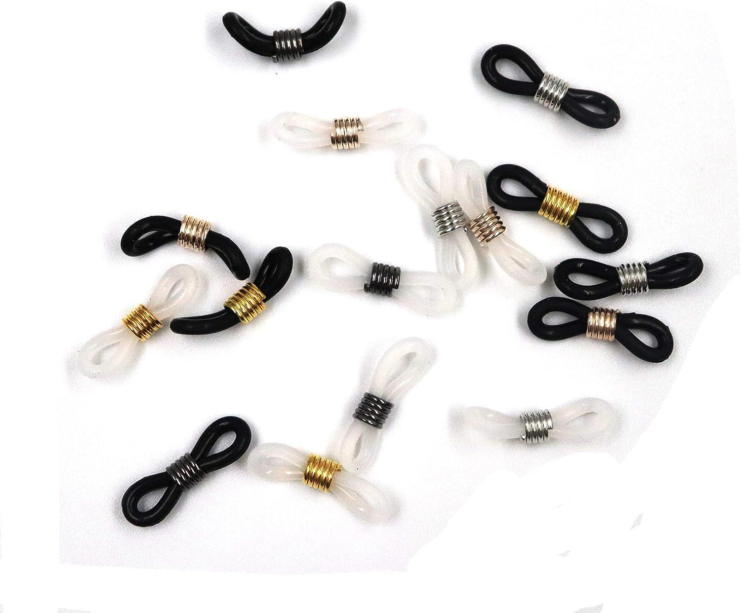 Ruwado 16 Pcs Eyeglass Chain Ends Silicone Adjustable Anti-Slip Rubber  Connectors Eyeglass Strap Retainer Chain Holder Loops for Sunglasses Sports Eyeglasses  Necklace Chain