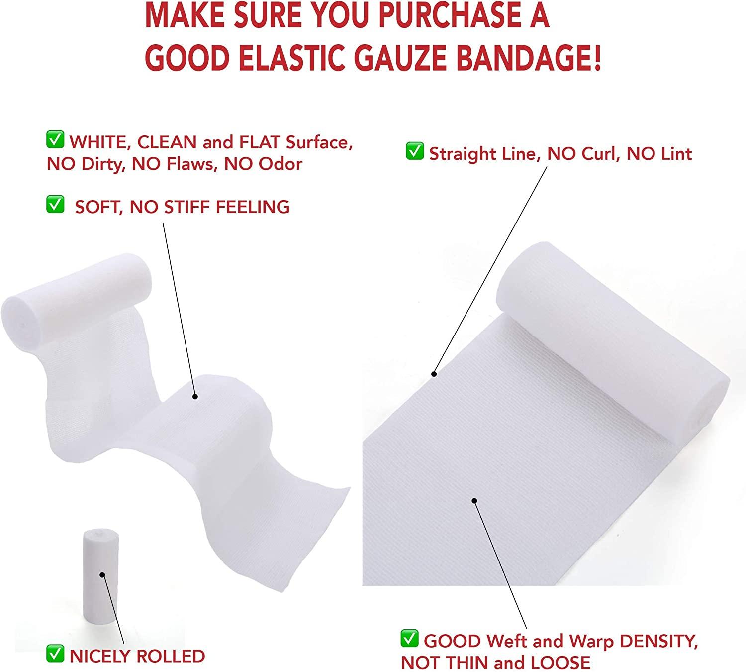 Hospora Medical Elastic Cotton Gauze Roll 4 x 1112ft 24 Pack, for