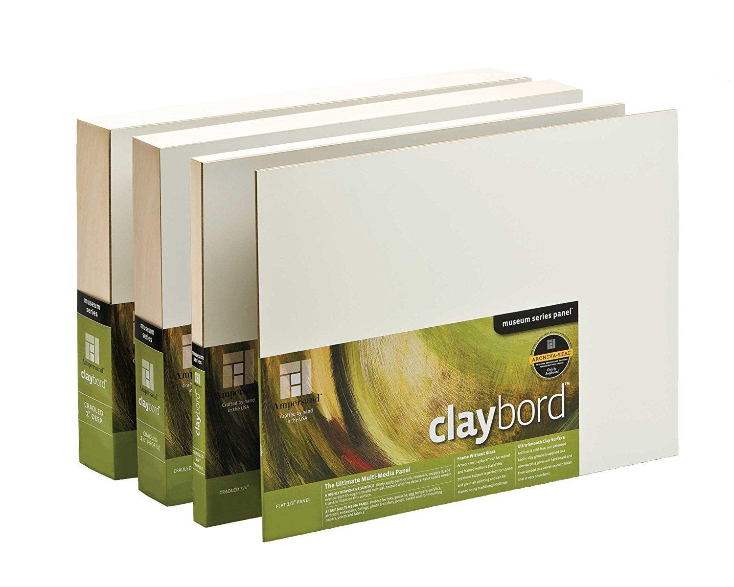 Ampersand Museum Series Claybord Panels for Paint and Ink, 1.5 Inch