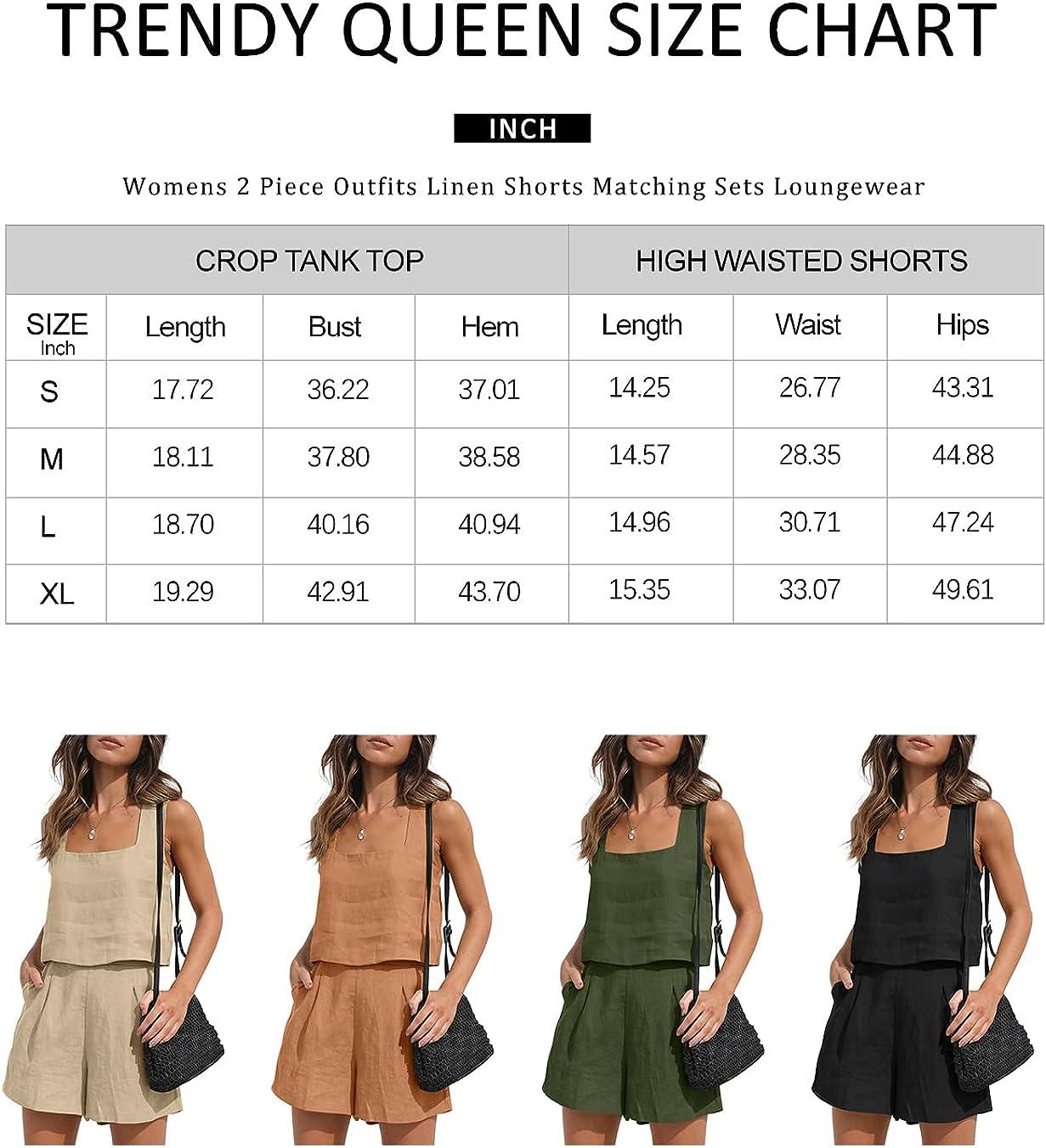 Trendy Queen Women 2 Piece Outfits Linen Matching Sets Two Piece Lounge  Shorts Crop Tops 2023 Beach Clothes Summer Vacation Black Medium