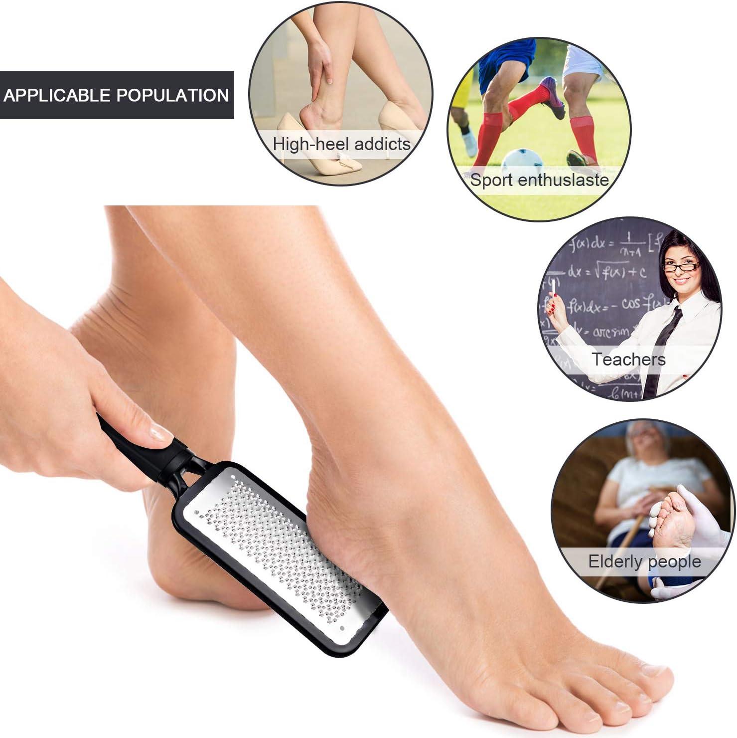 Foot File by Joovre, Best Callus Remover for Dry and Wet Feet, Exfoliates,  Removes Hard Skin, Surgical Grade Stainless Steel File (Black)