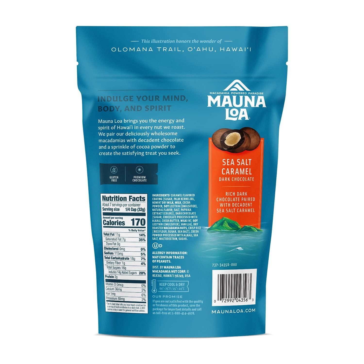 Mauna Loa Premium Hawaiian Chocolate Covered Macadamia Nuts, Dark