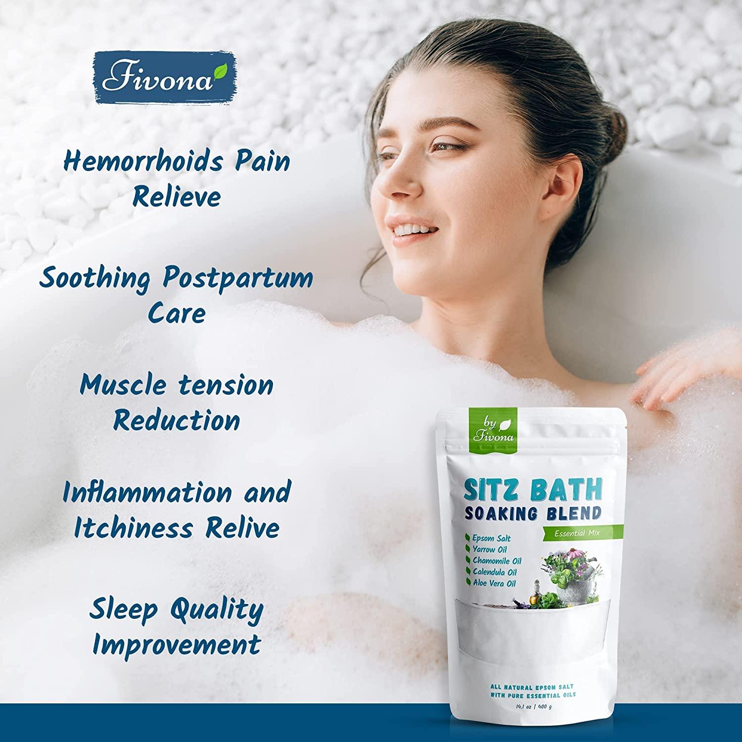 Fivona All Natural Sitz Bath Soaking Blend for Hemorrhoid Fissure
