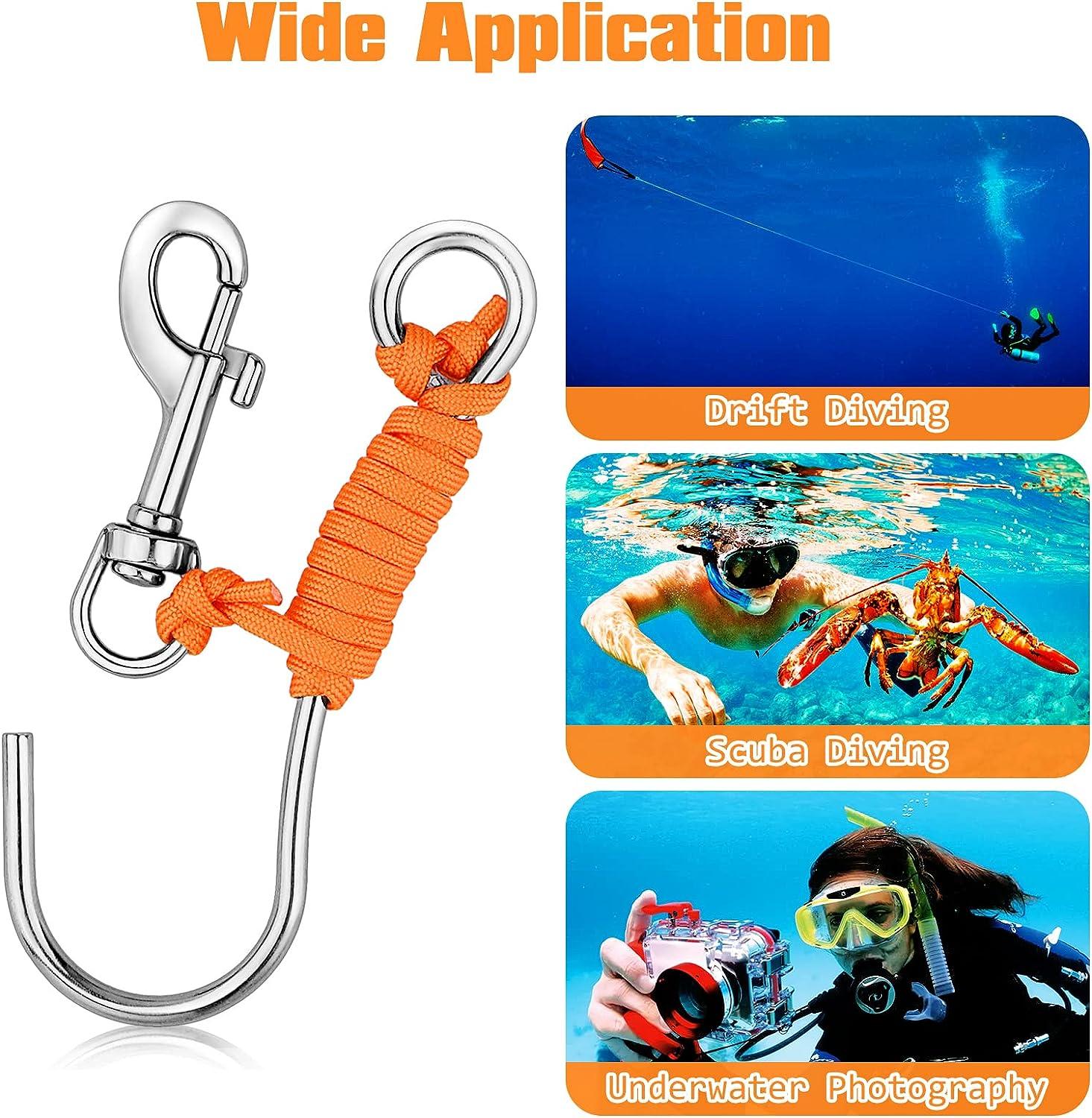 Gancio Da Sub VGEBY Per Corrente | Acciaio Inox 316 | Sicurezza Immersioni | Arancione - Foto 6