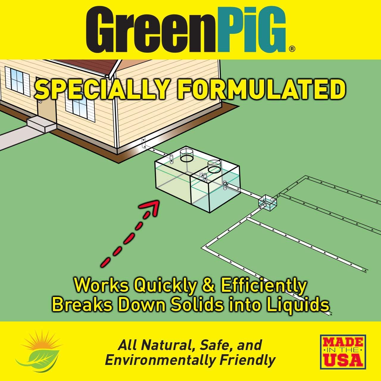 GREEN PIG Septic Tank Treatment Emergency Formula Quickly Breaks Down