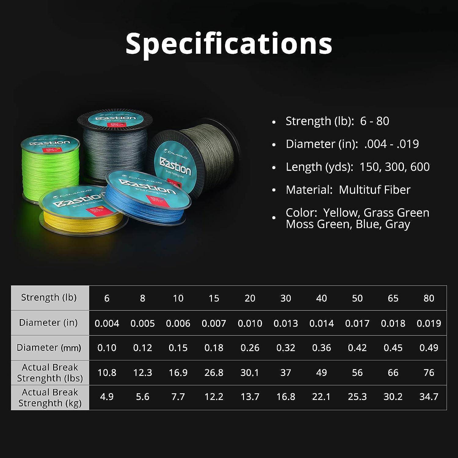 Calamus Bastion Braided Fishing Line 65 LB 600 Yds Calamus Bastion Braided Fishing Line 65 LB 600 Yds