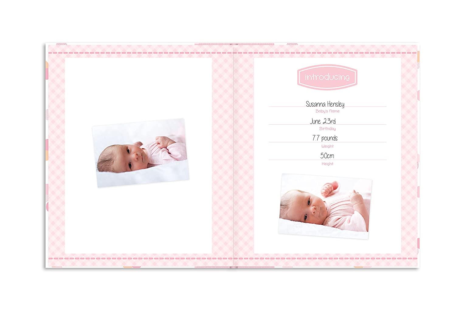 Lil Peach First 5 Years Baby Memory Book, Cherish Every Precious Moment,  Pink & Peach Confetti Polka Dots