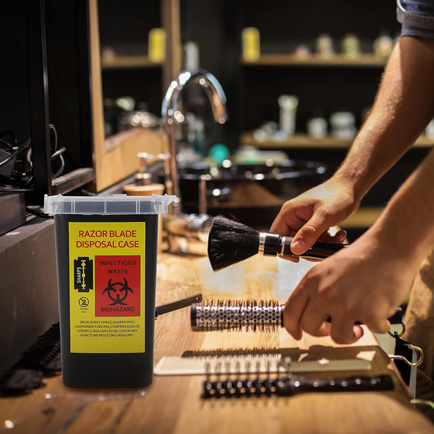 FOMIYES Small Sharps Disposal Container Biohazard Waste & Razor Blades Disposal for Home and