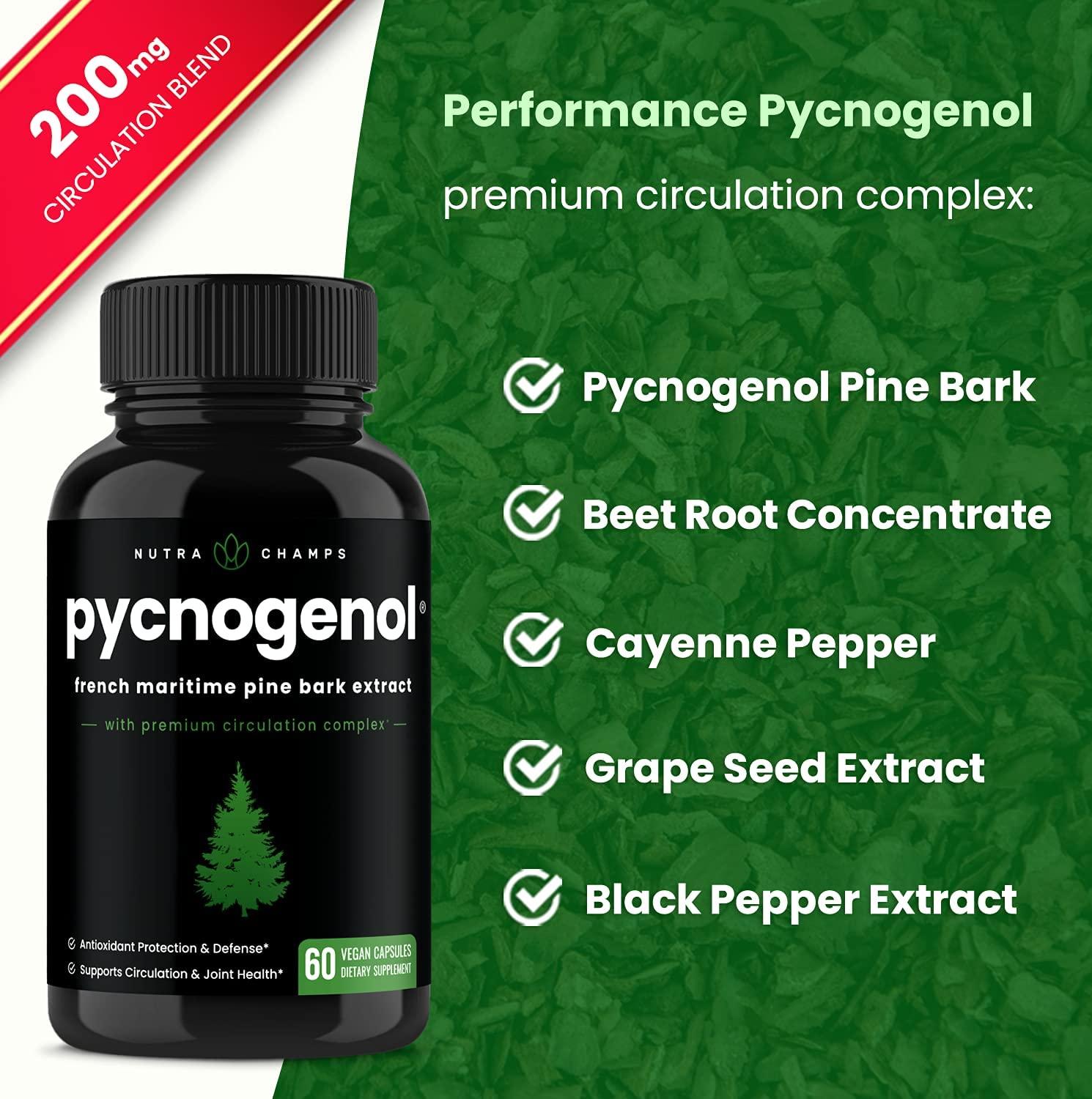 Pycnogenol Pine Bark Supplement 200mg Herbal Complex for Circulation