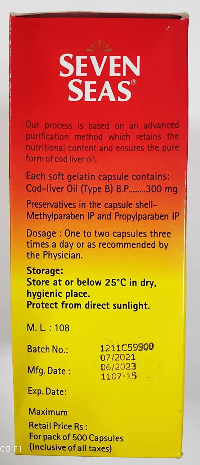 Seven Seas Cod Liver Fish Oil 500 Capsules Premium Quality Omega3