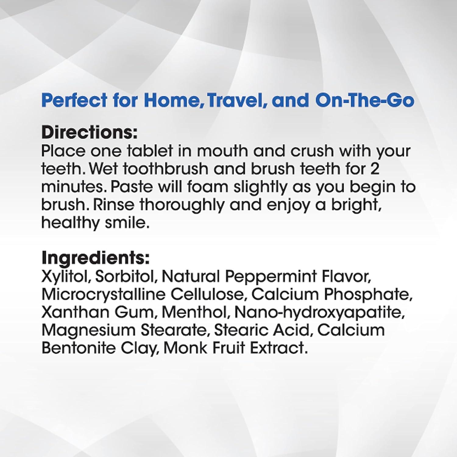 Toothpaste Tablets Peppermint Chewable Fluoride Free Hydroxyapatite