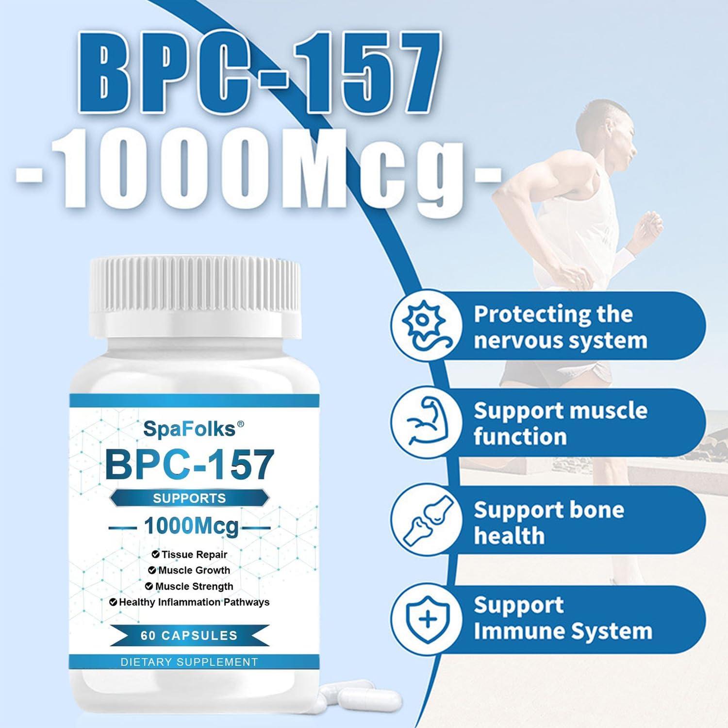 SpaFolks BPC 157 Peptide New Protective Compound High Potency Non-GMO  Gluten Free for Faster Recovery and Gut Healing 1000 mcg 60 Capsules | Buy  Now with Express International Delivery