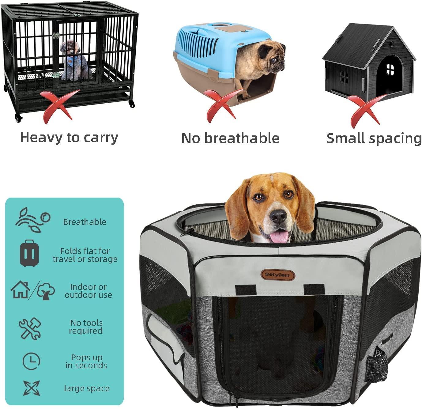 Seiyierr Dog Playpen, Portable Pet Playpen, Puppy Playpen, Cat Playpen