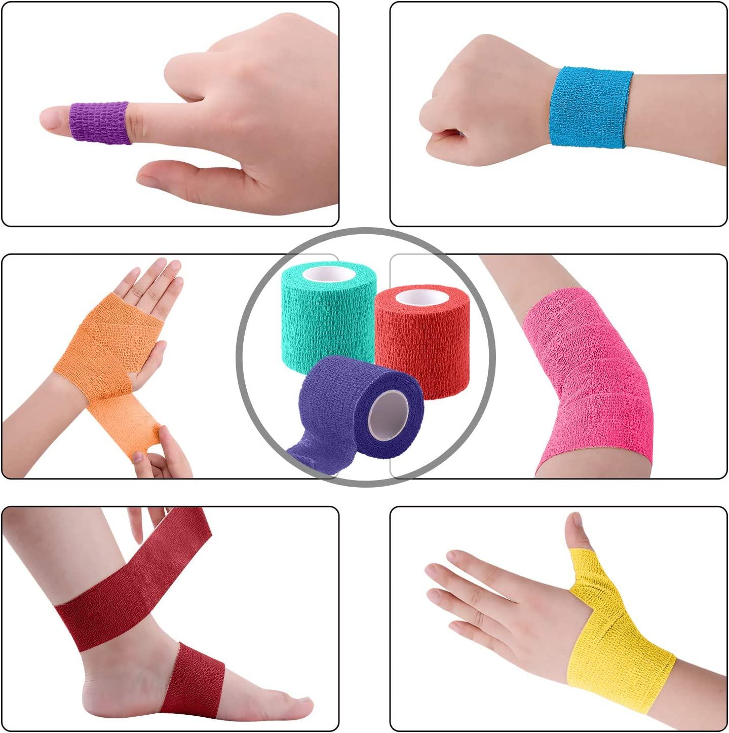 BQTQ 40 Rolls Self Adherent Wrap 2 Inch Rainbow Self Adhesive