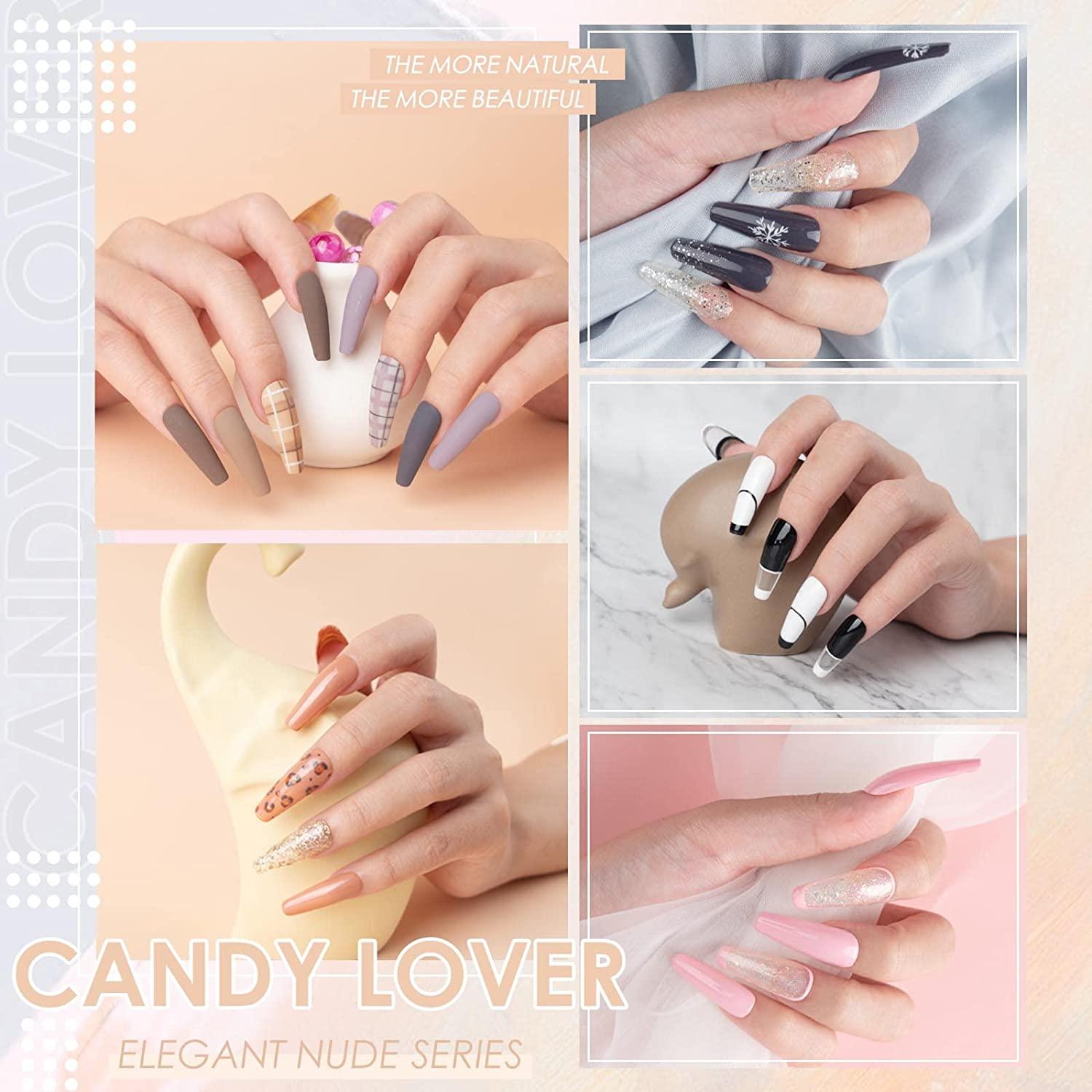 Gel Nail Polish Kit with 36W Lamp - Candy Lover 10ml Macaroon Colors with  Base Top Coat Matte Top UV/LED Nail Gel Polish Set, Winter Spring Nail Art  Accessories Free Storage Box