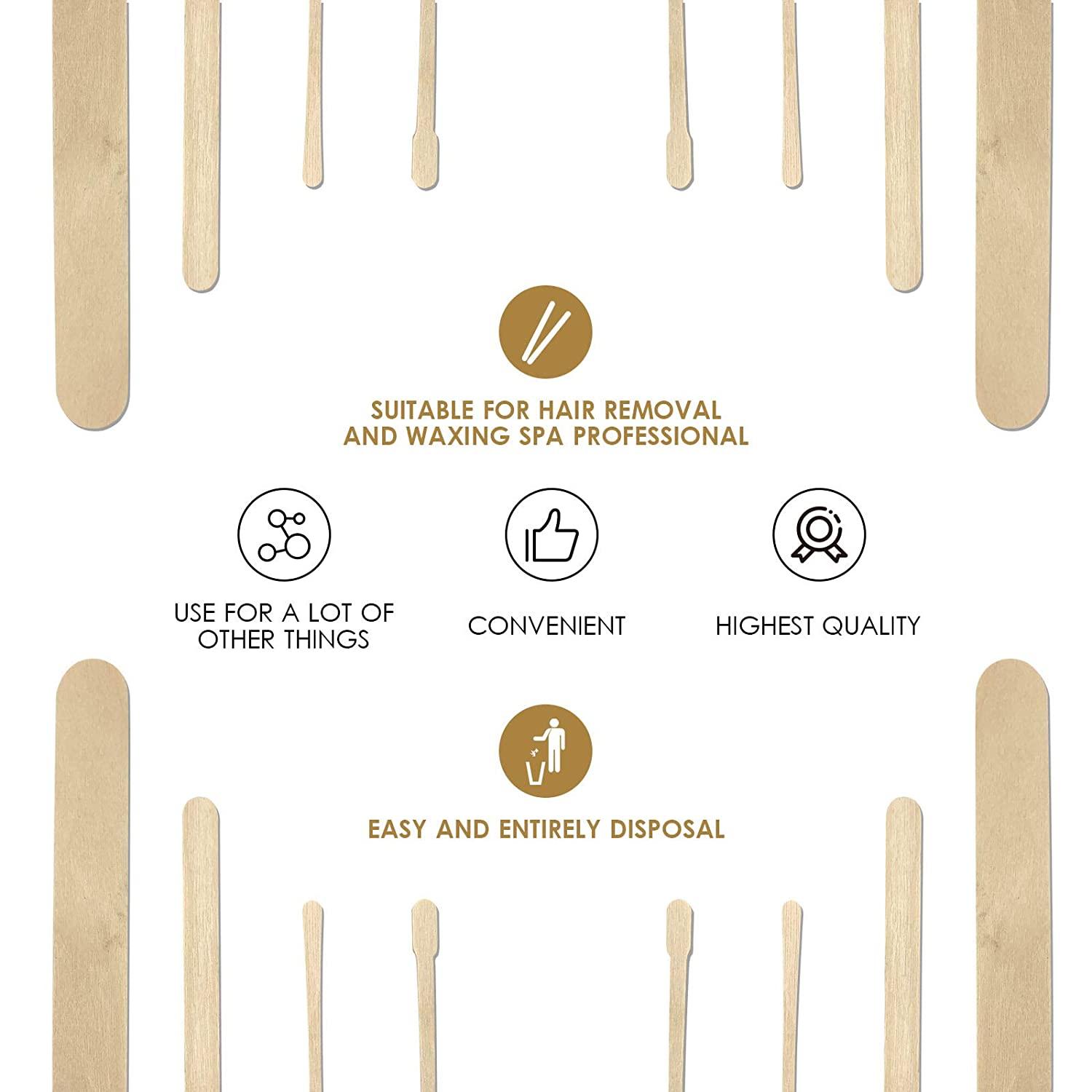 100pcs Summer Professional Wooden Wax Sticks 4 Styles Size Waxing