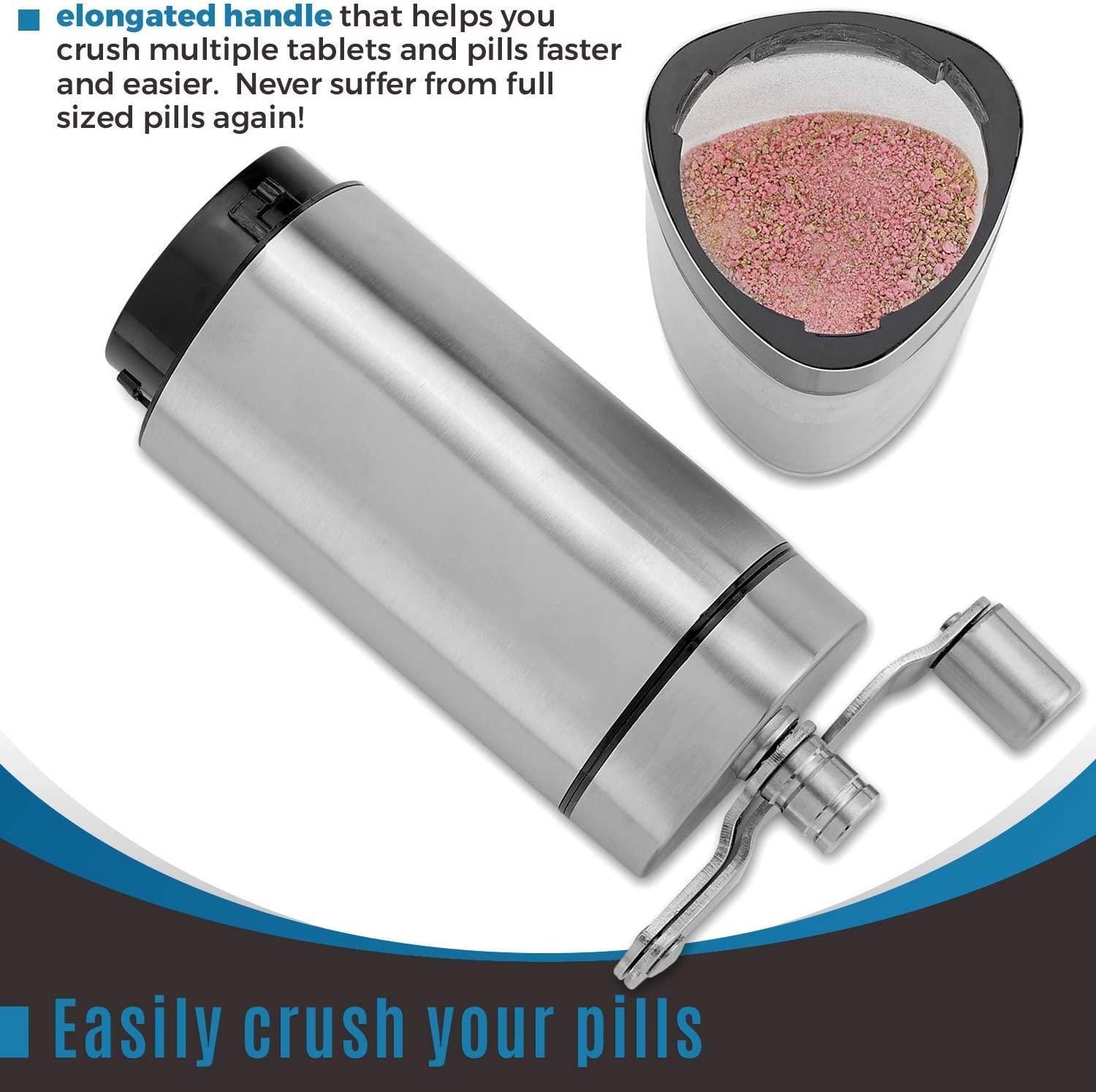 Pill Grinder Pro Manual Pill Crusher and Cutter Crush, Grind and