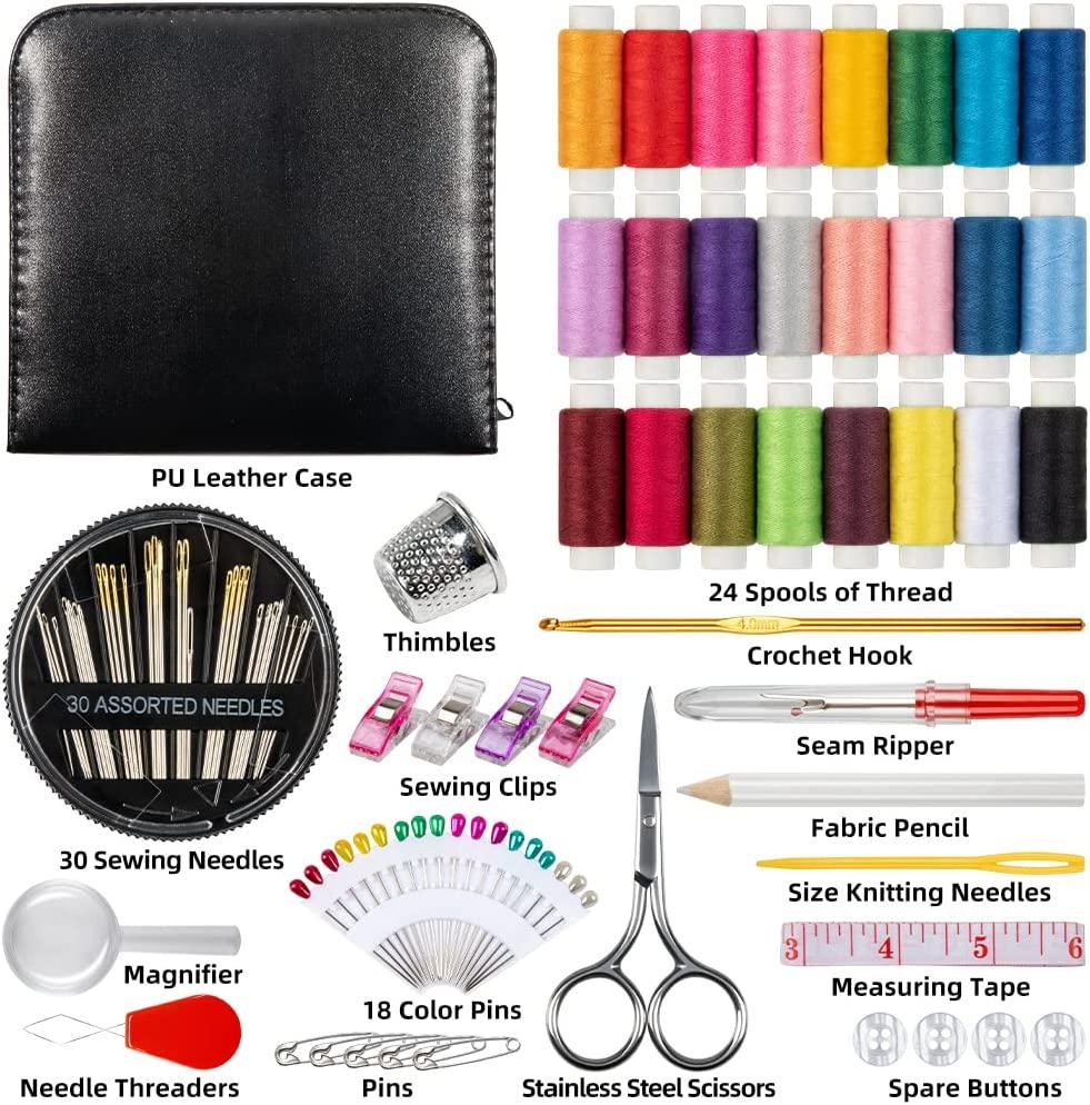 Sewing Kit For Adults Beginners With Needles, Thimble, Knitting