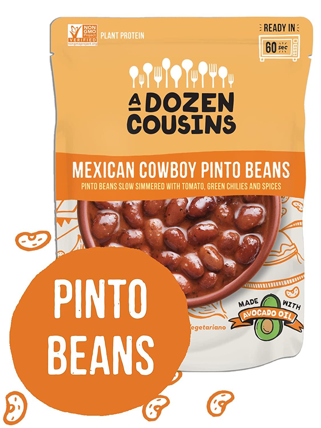 A Dozen Cousins Seasoned Pinto Beans, Vegan and NonGMO Meals Ready to