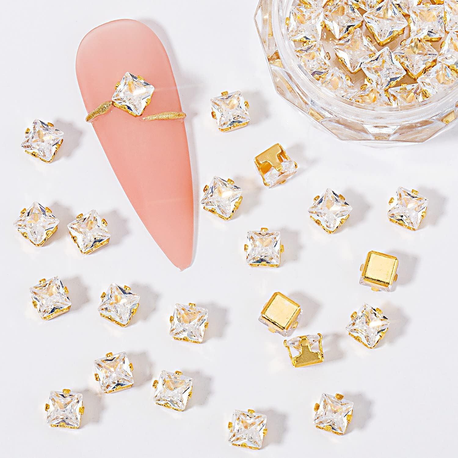 Gold Nail Charms Nail Art Zircon Metal Gem Nail Art Crystal Jewelry  Diamonds for Nail Art Decorative Accessories Nail Rhinestones Charms for  Nail Art 3D