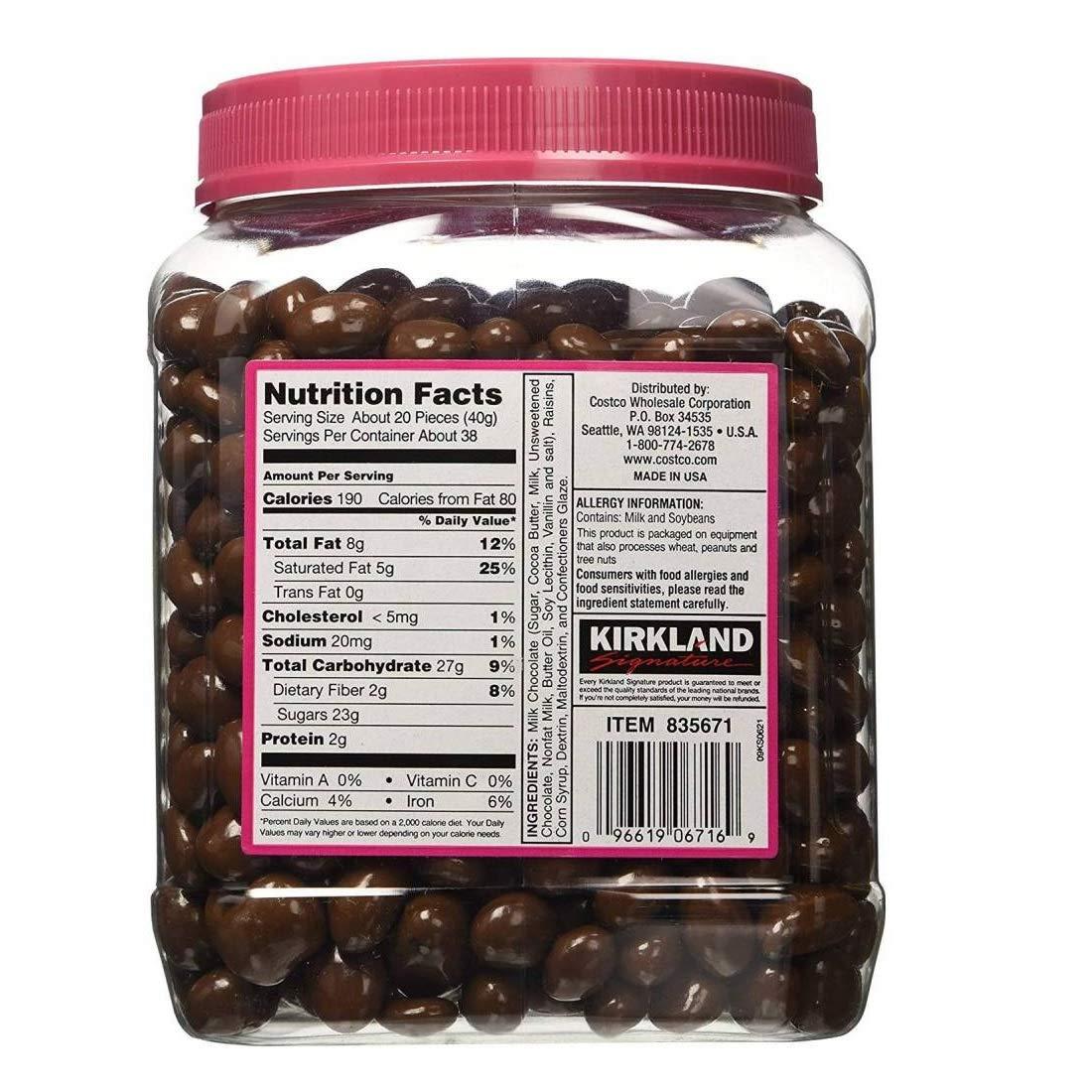 Kirkland Signature Chocolate Covered Raisins 1.53kg Chocolate 54.0