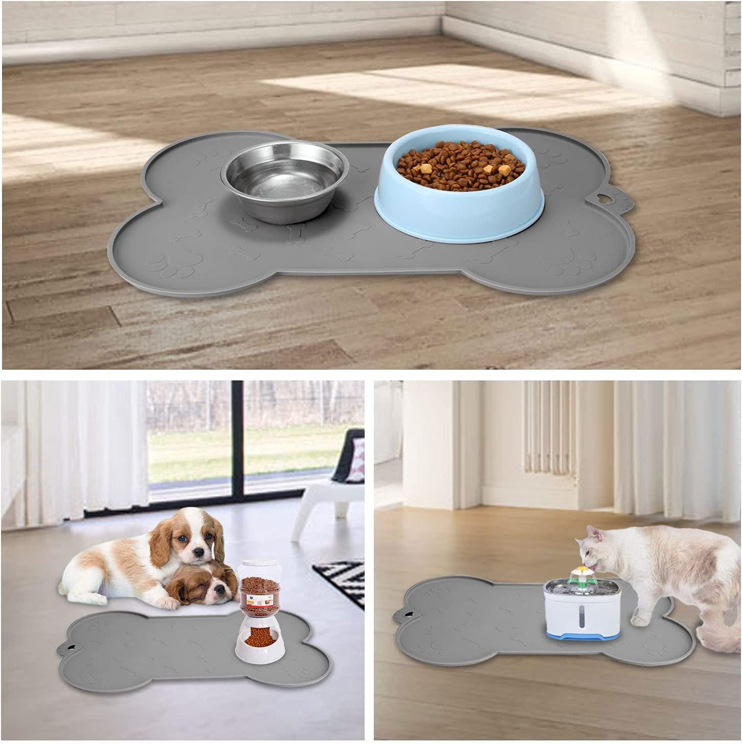 Pet Placemat Dog Food bowl Mat Cat Feed Mat Cat Dog Drinking Feeding  Placemat Silicone Waterproof