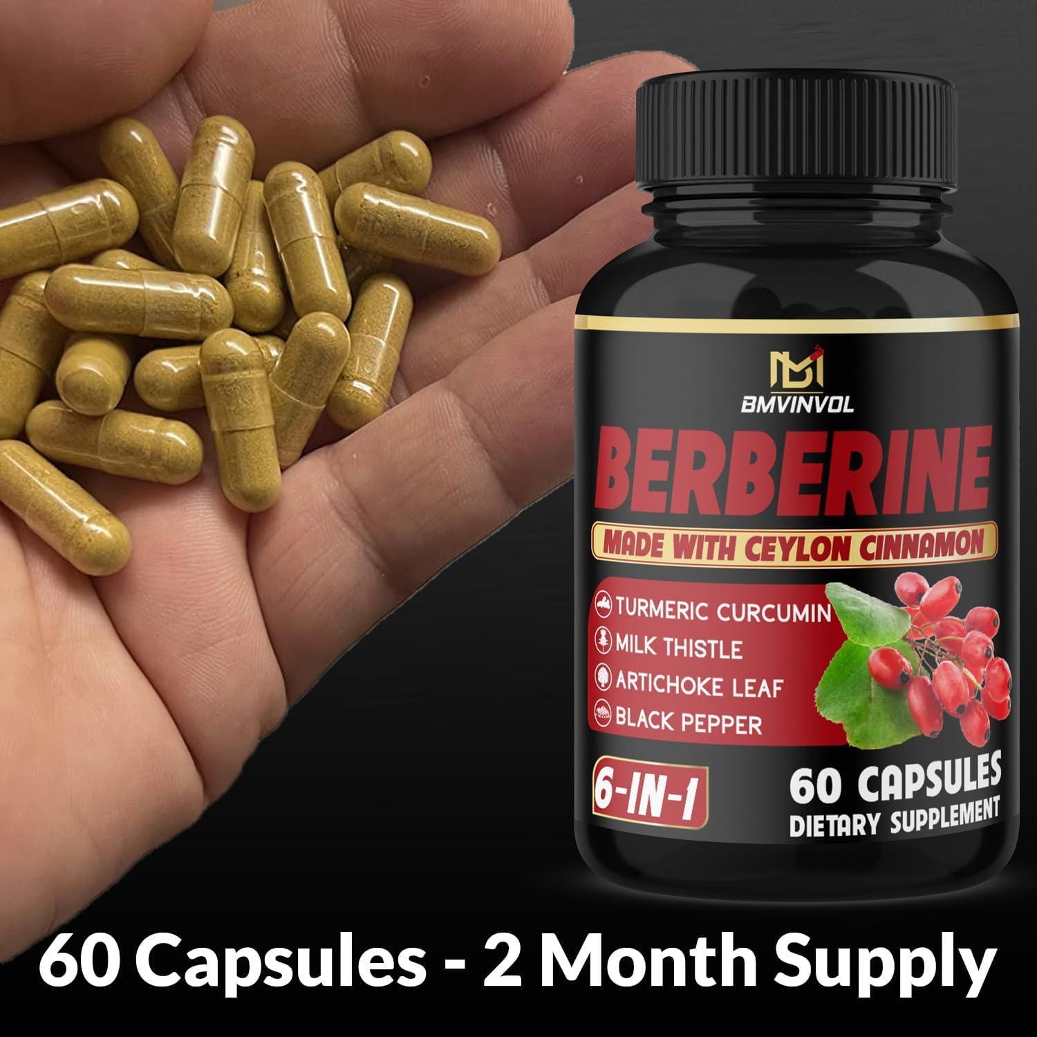BMVINVOL Berberine with Ceylon Cinnamon - 60 Capsules | Buy Now with  Express International Delivery | GoSupps.com