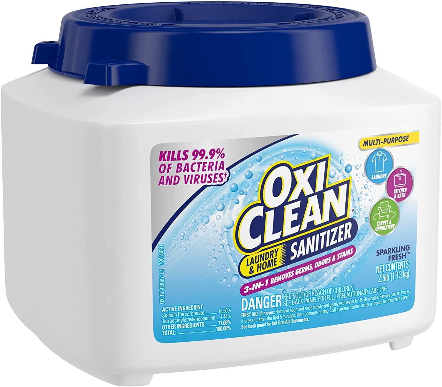 OxiClean Powder Sanitizer for Laundry, Fabric, and Home, 2.5 lb 2.5