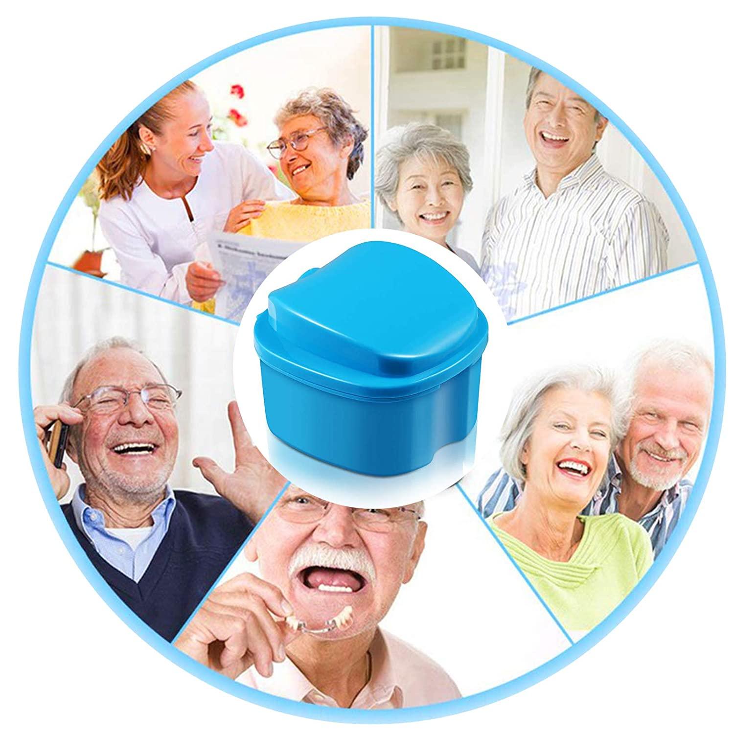 4 Pcs Denture Cups False Teeth Denture Case Denture Base Holder Box