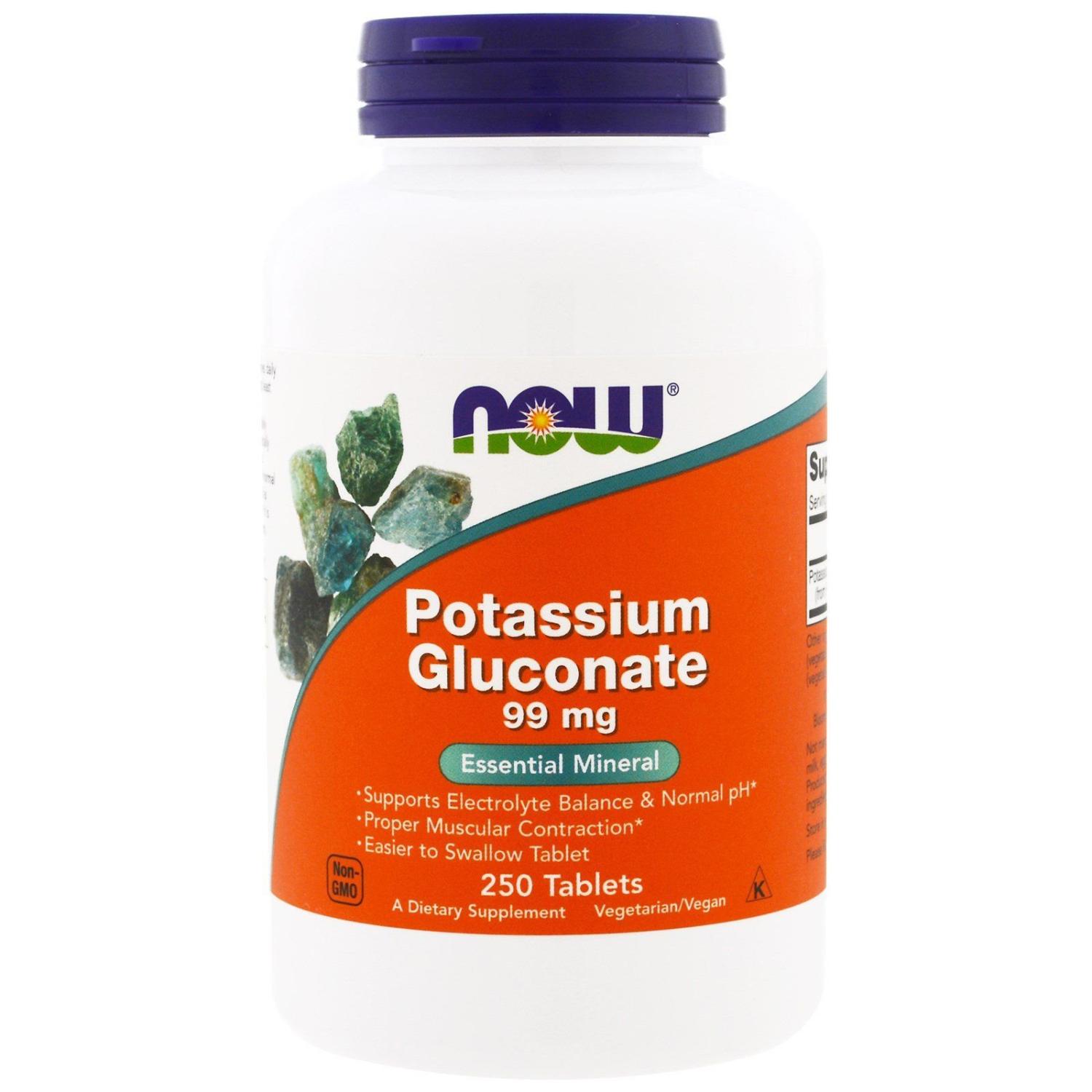 Now Foods Potassium Gluconate 99 Milligrams 250 Tablets