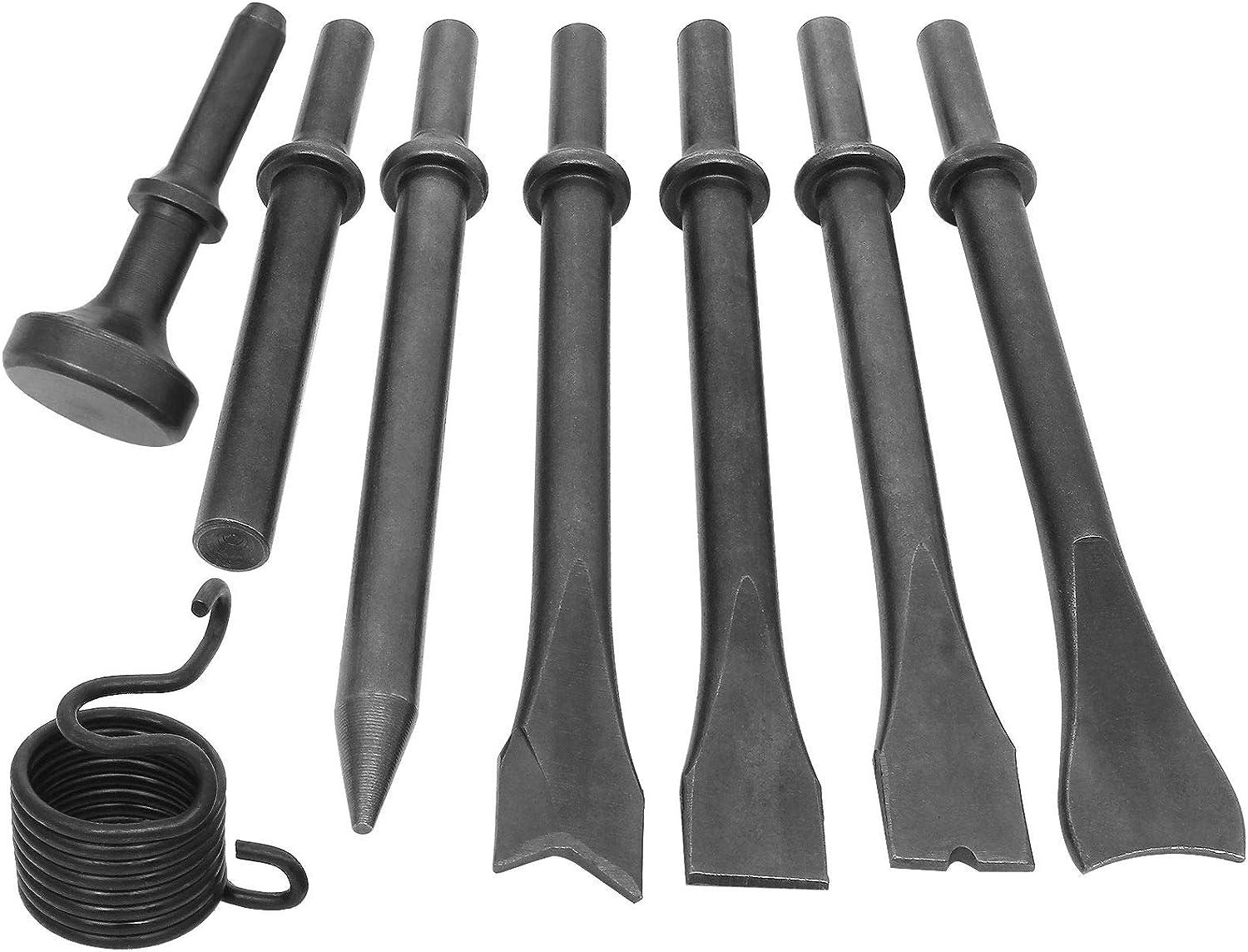 8 Piece Air Chisel Set Pneumatic Chisel Air Hammer Punch Chipping Bits Tool