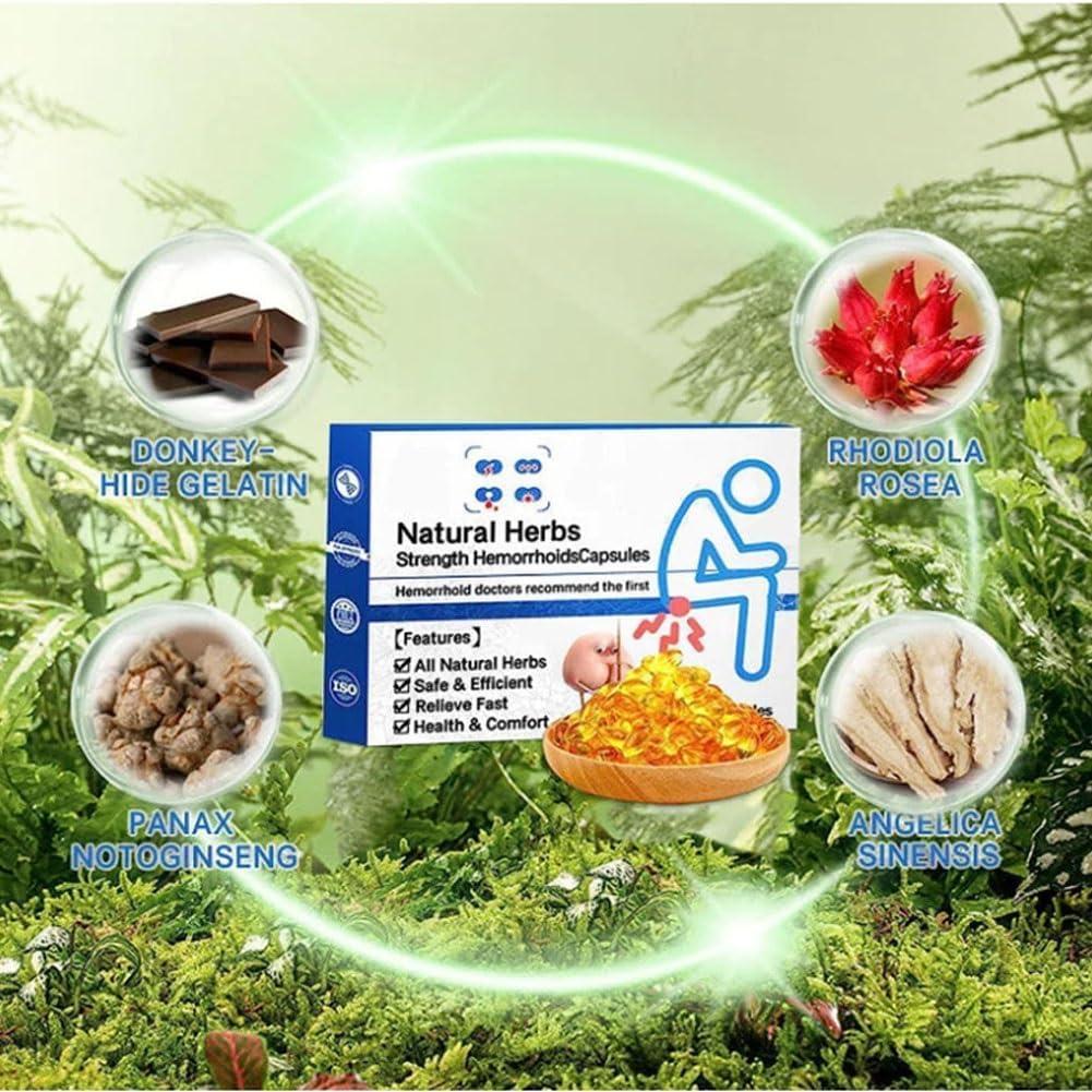 PINNKL Heca Natural Herbal Strength Hemorrhoid Capsules Hemorrhoid