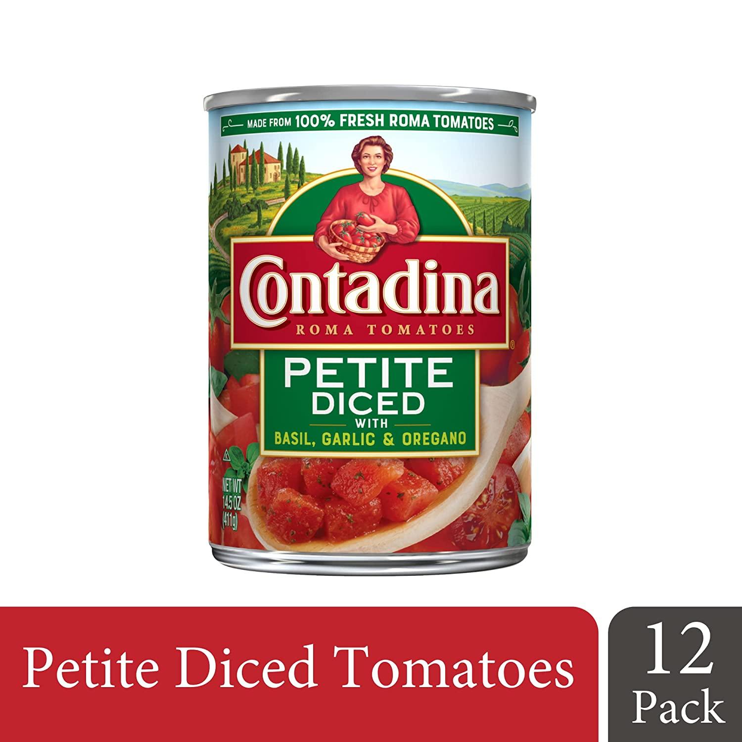 CONTADINA Petite Diced Tomatoes with Garlic, Basil & Oregano Tomatoes