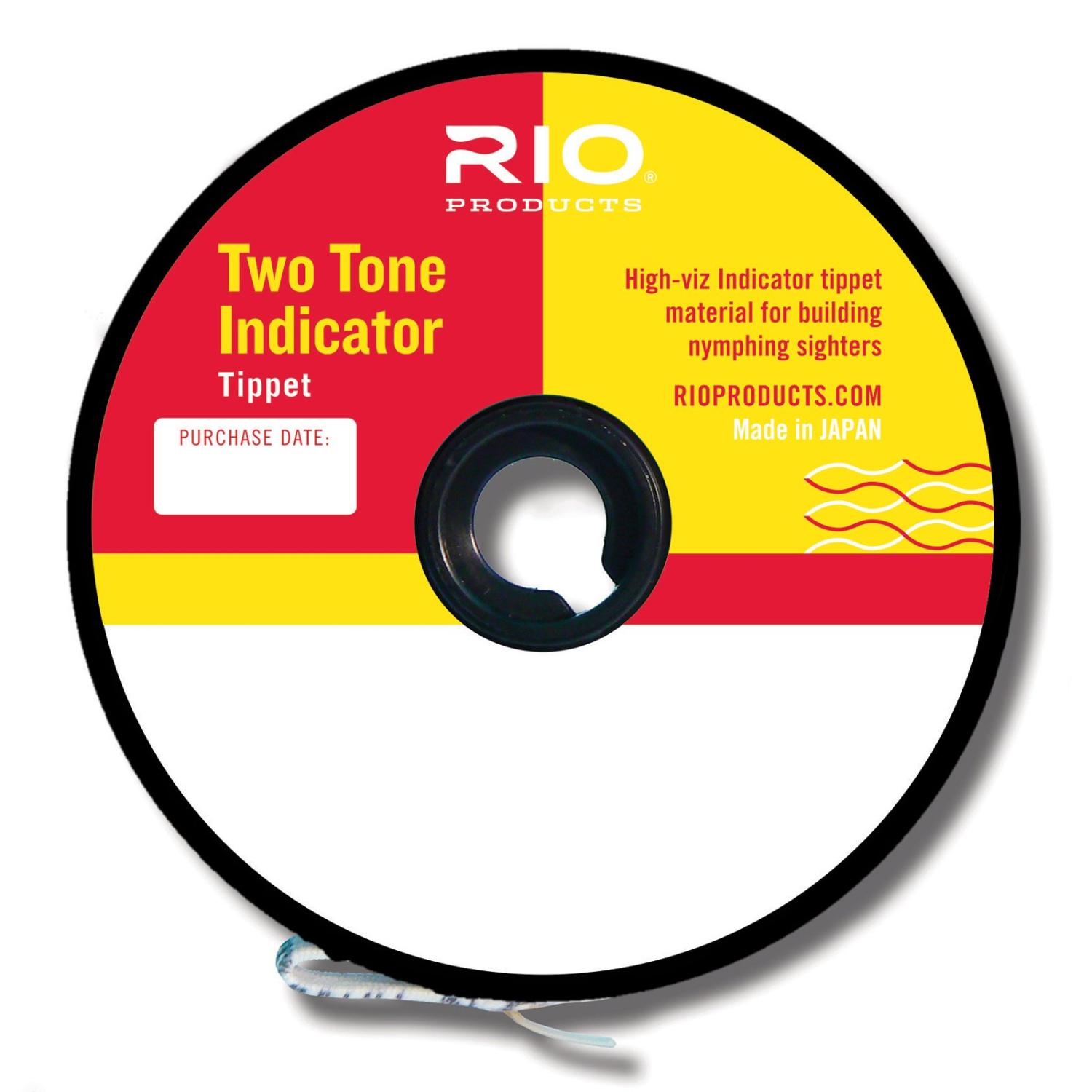 RIO Products Tippet 2-Tone Indicator Tippet 2X, Fluorescent pink and yellow