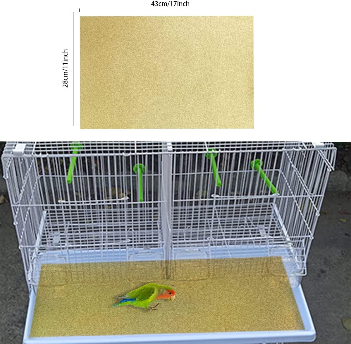 DVECUE Gravel Paper for Bird Cage 11x17 Inch 10 Pack Absorbent Liner