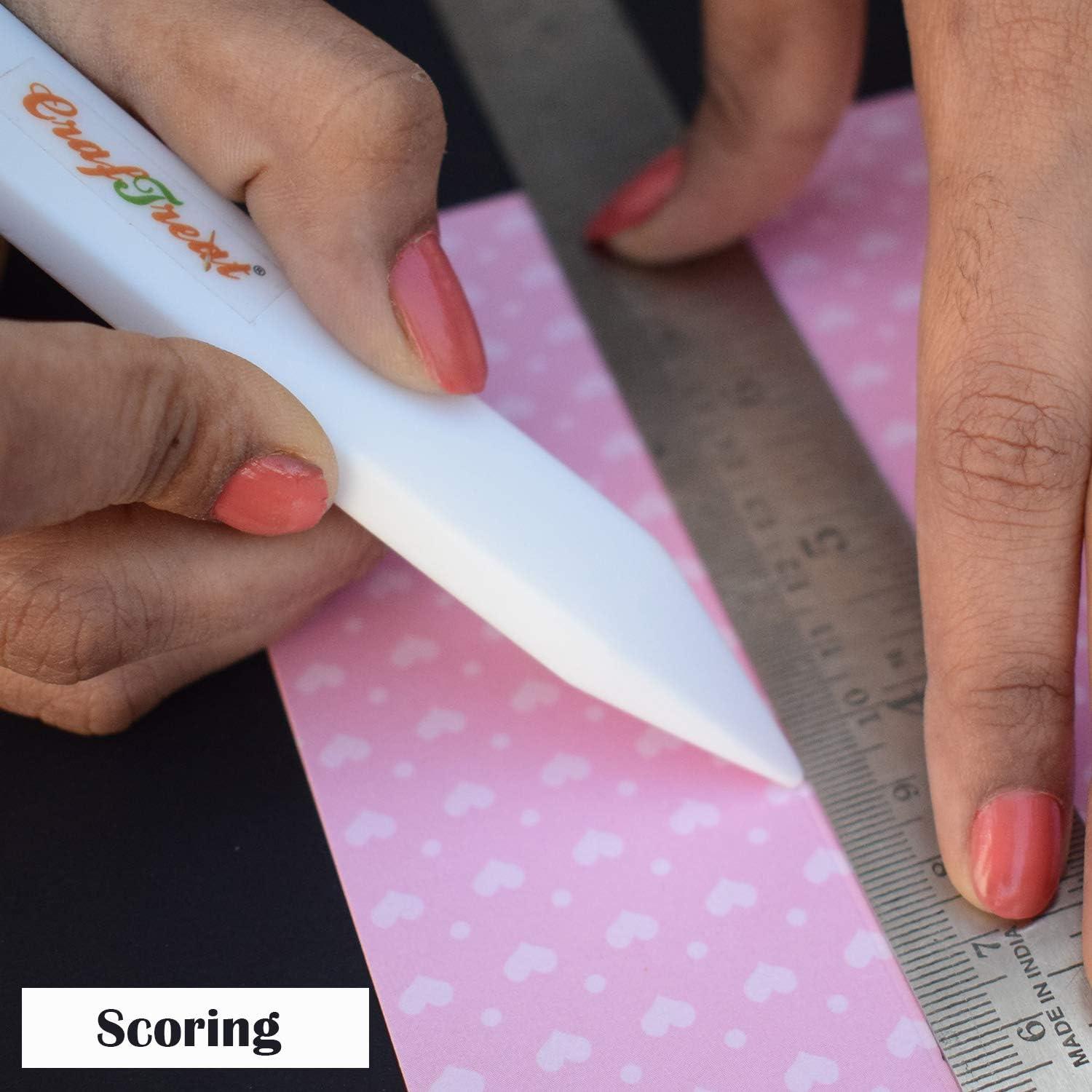 CrafTreat Teflon Bone Folder and Scoring Tool - Large Bone Folder - Paper  Scorer for Paper Crafting, Origami, Bookbinding, Scrapbooking - Leather