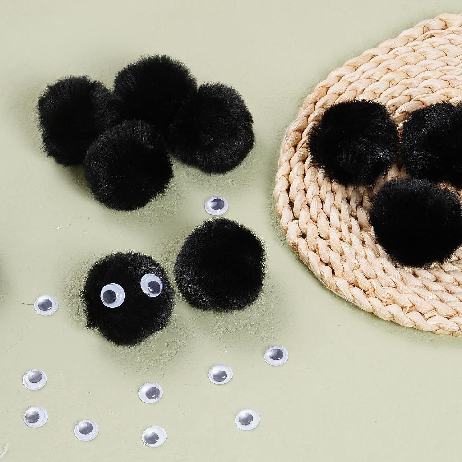 Miupoo Pom Poms with Eyes for Crafts,Halloween Costume Pompoms  Decorations with Googly Eyes, Fluffy Pom Pom Balls for Halloween  Accessories with Elastic Loop,20 Pieces,2 Inches,Black : Arts, Crafts &  Sewing