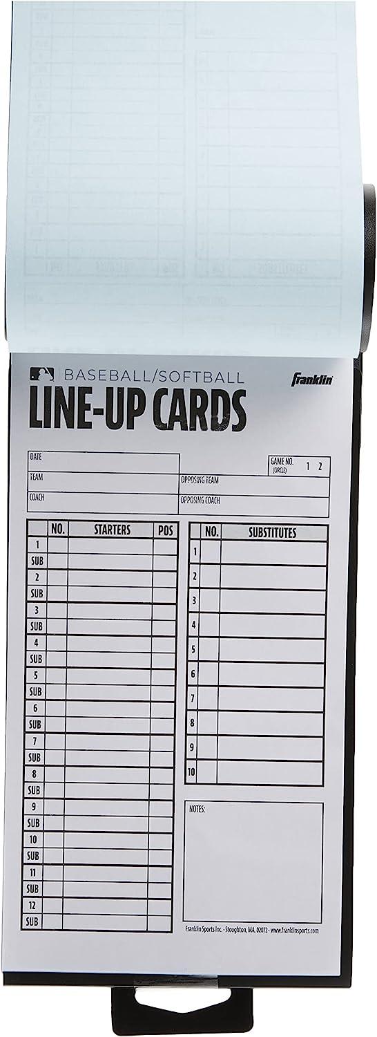 Franklin Sports MLB Baseball + Softball Lineup Cards 25 Game Line Up