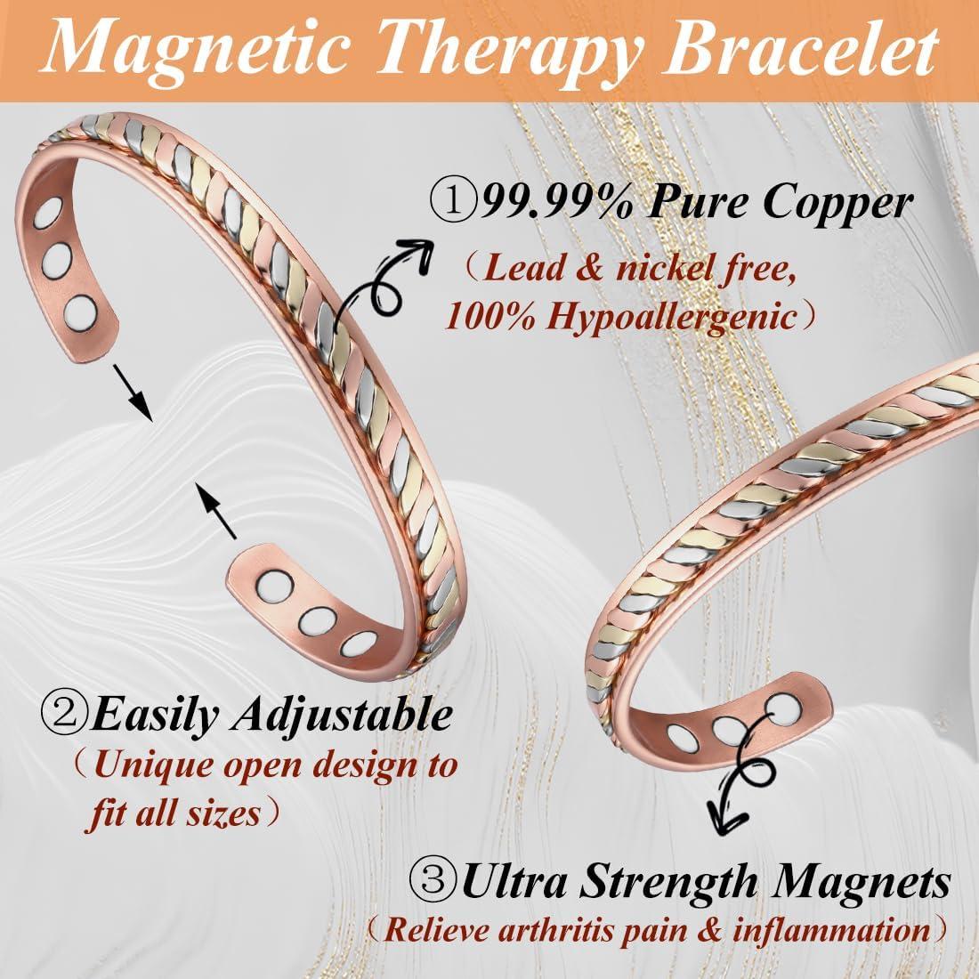 Cigmag Lymphatic Drainage Copper Bracelet for Women 99 Solid Pure
