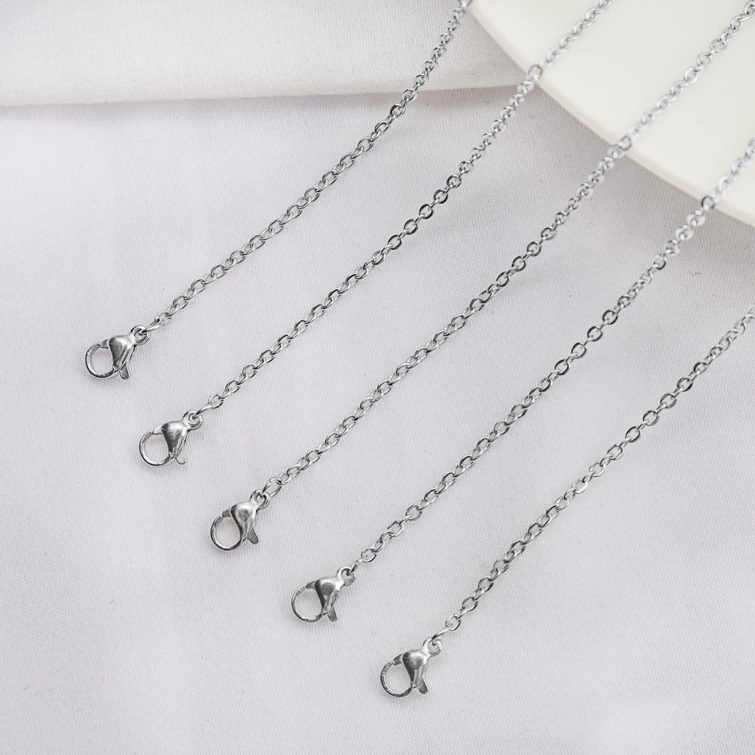 30 Pack Necklace Chains 2mm Stainless Steel Link Cable Chain