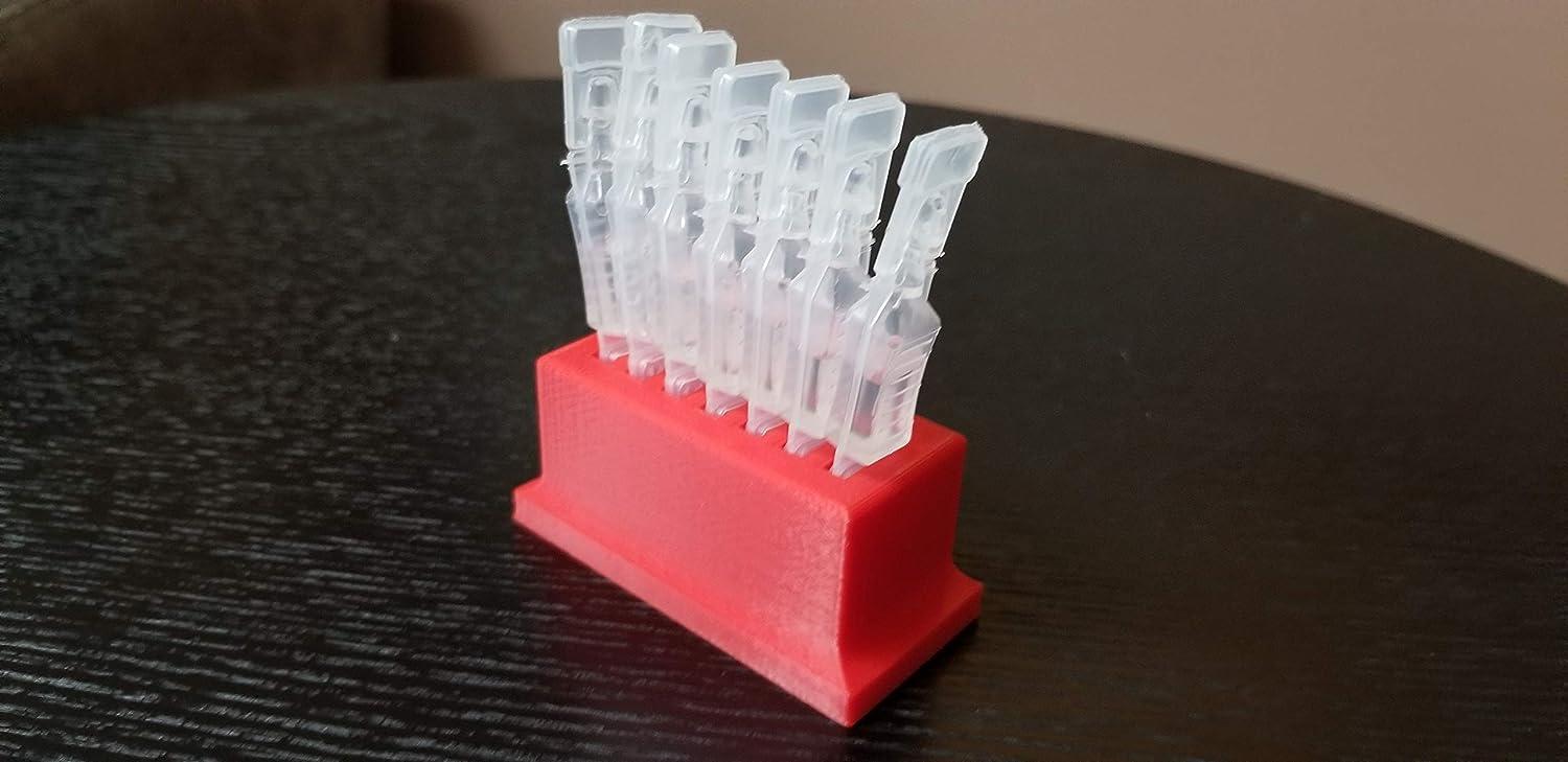 Eye Drops Vial Holder Red Holds 7 Singleuse Disposable Vials