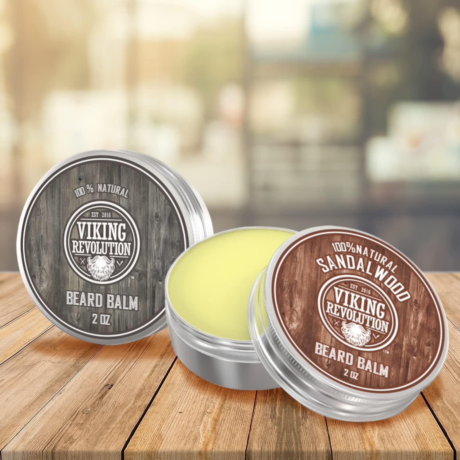Viking Revolution Beard Balm All Natural Grooming Treatment with