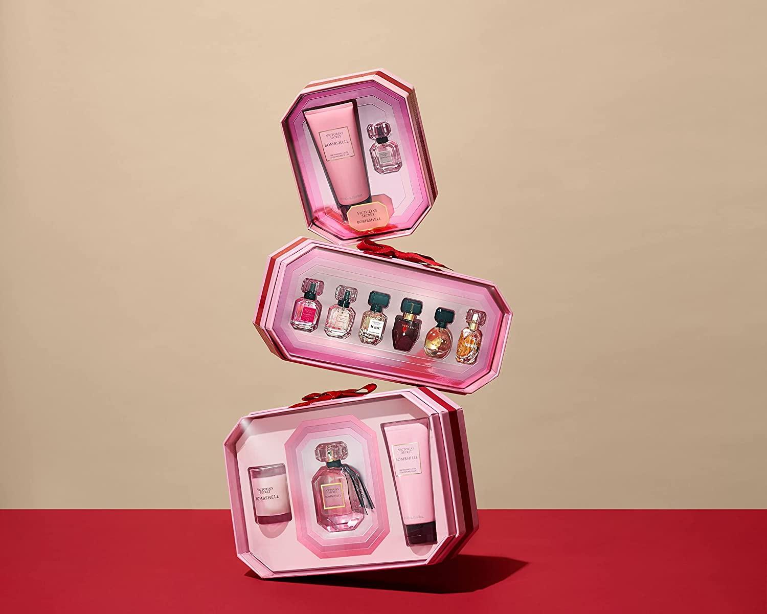 Victoria's Secret Bombshell 3 Piece Luxe Fragrance Gift Set: 1.7 oz. Eau de  Parfum, Travel Lotion, & Candle