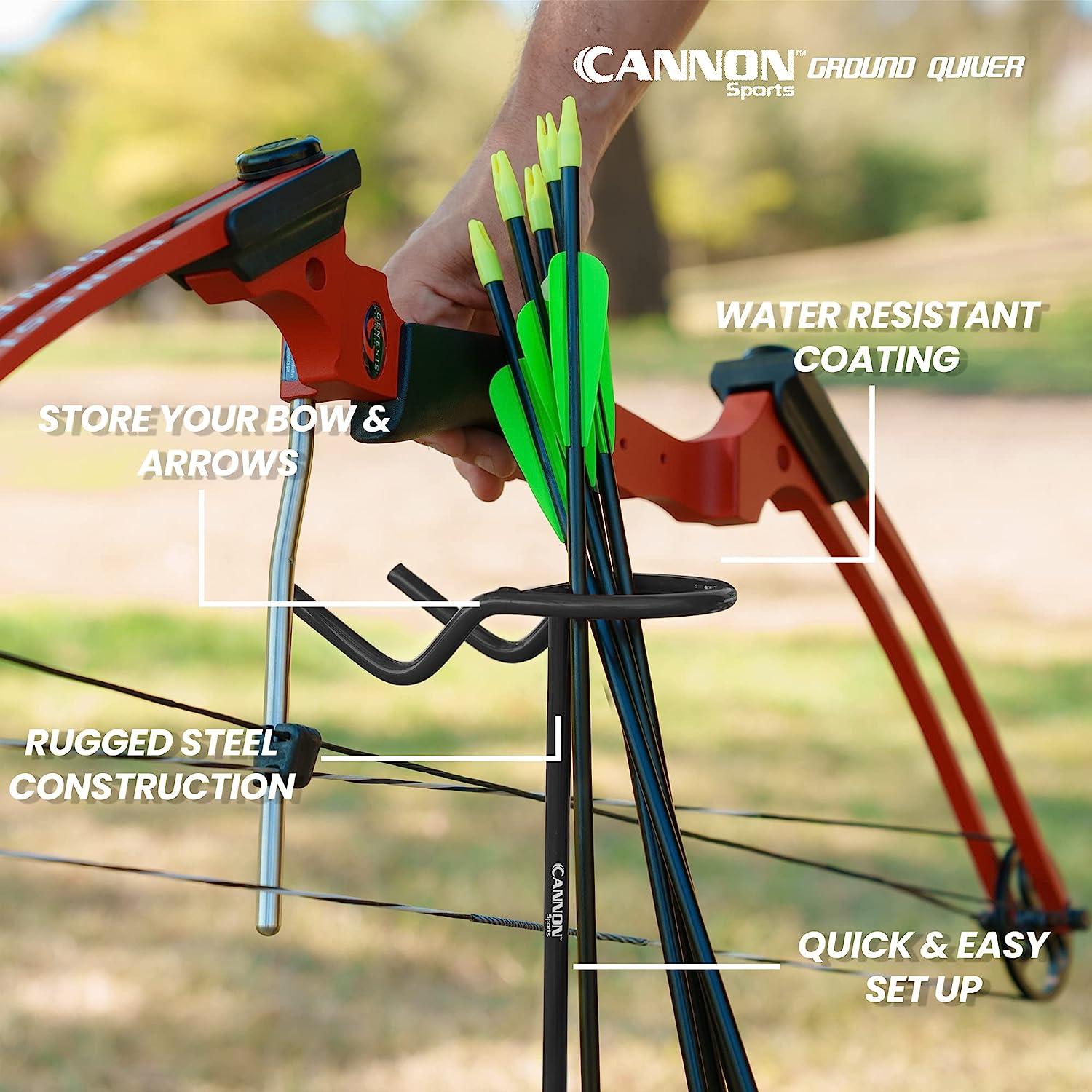 Cannon Sports Archery Ground Quiver Holds Bow and Arrows Black