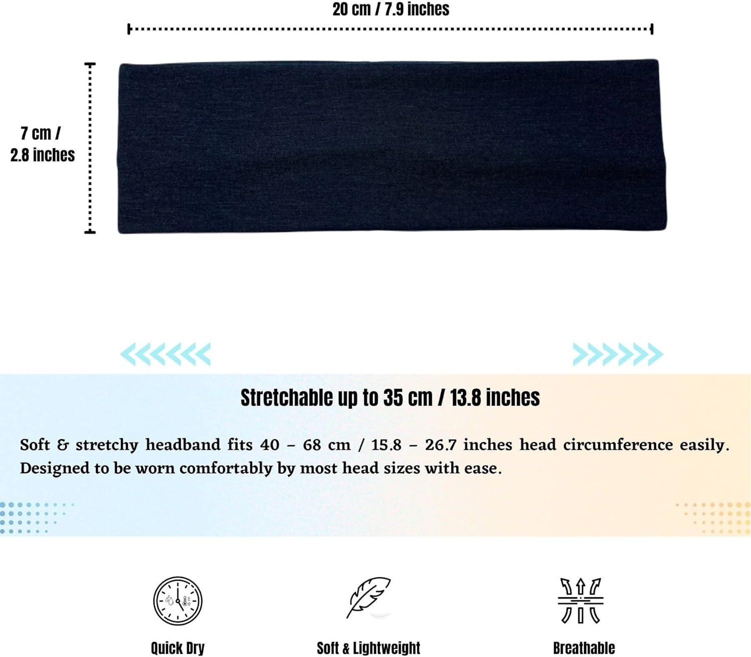 Westend Choice Plain Stretchy Headband 7cm Wide - Navy Blue | Buy Now with  Express International Delivery | GoSupps.com