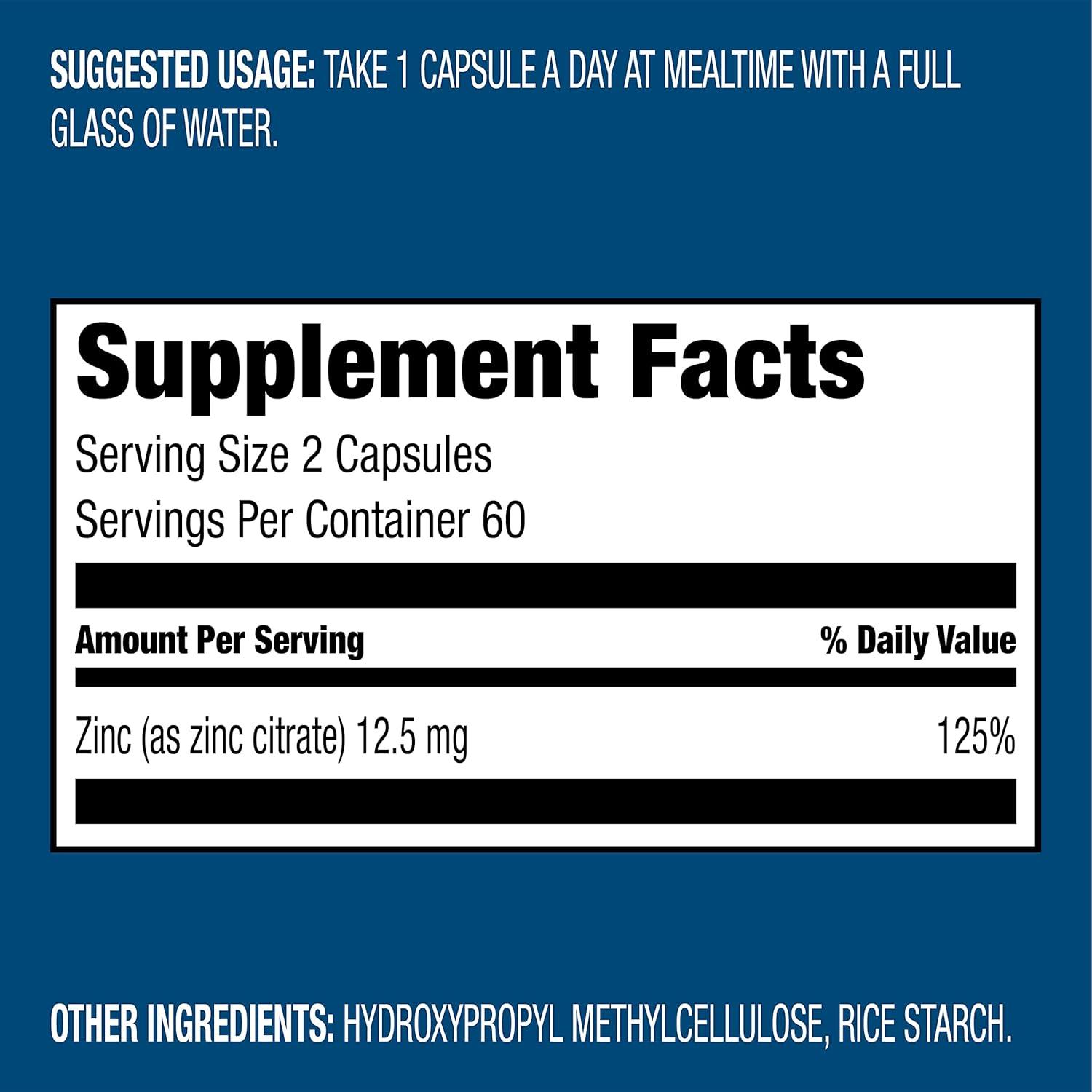 ZINC Citrate Supplement Natural Acne Treatment Supports The Immune