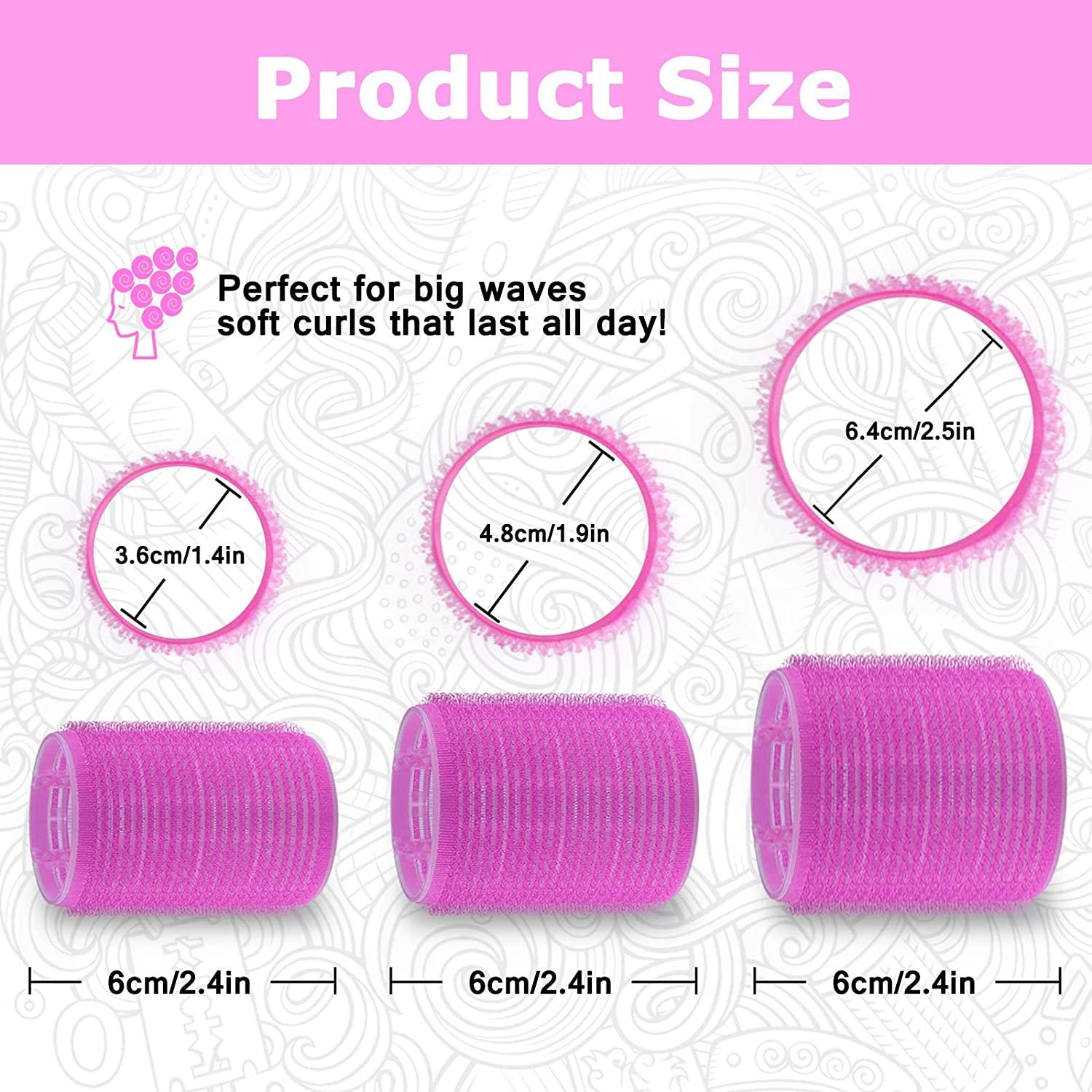 Self grip hair roller set,Hair roller set 18 pcs,Heatless hair curlers