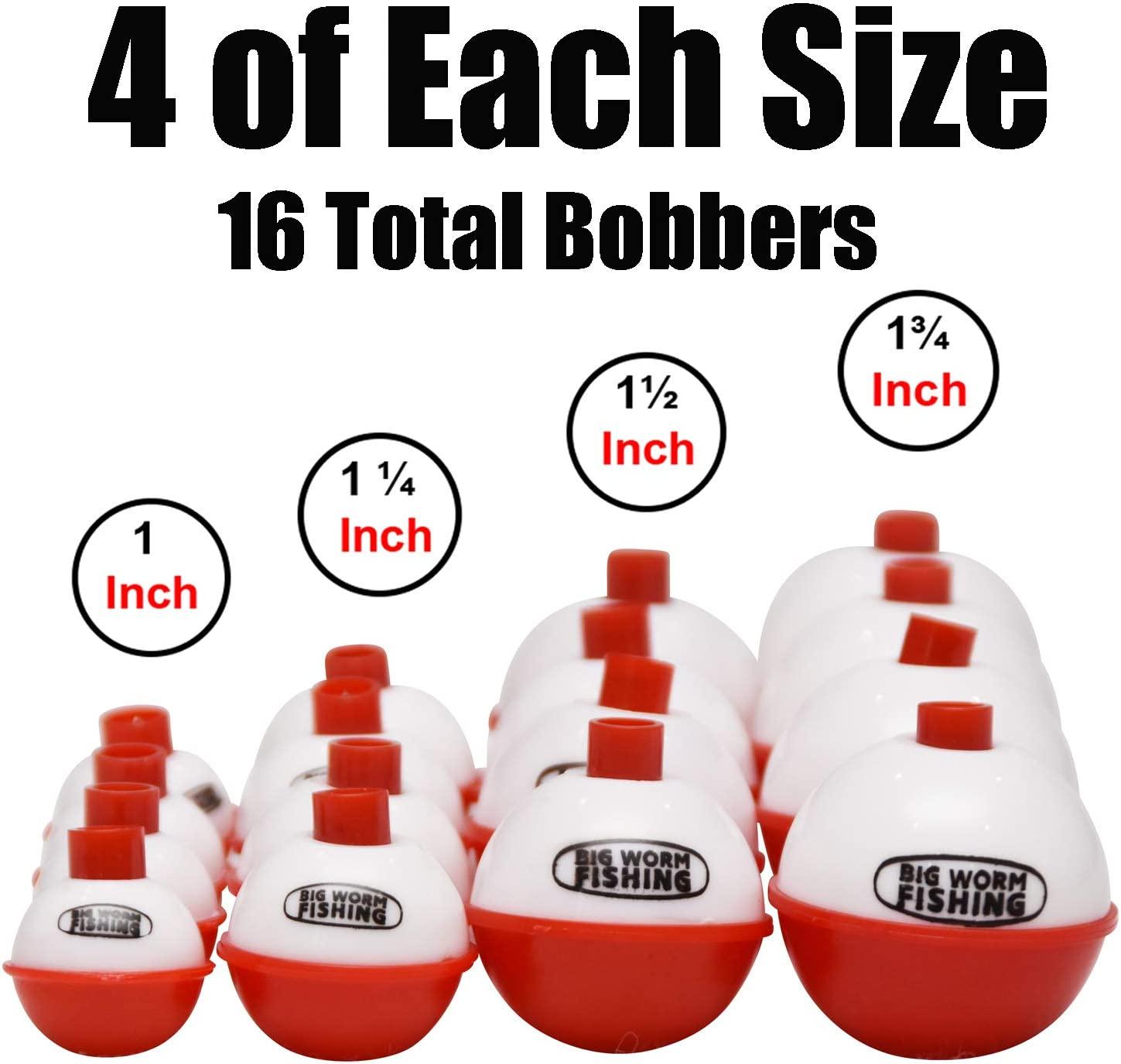 16 Fishing Bobbers for Fishing Assortment Large Bobbers & Small Bobbers