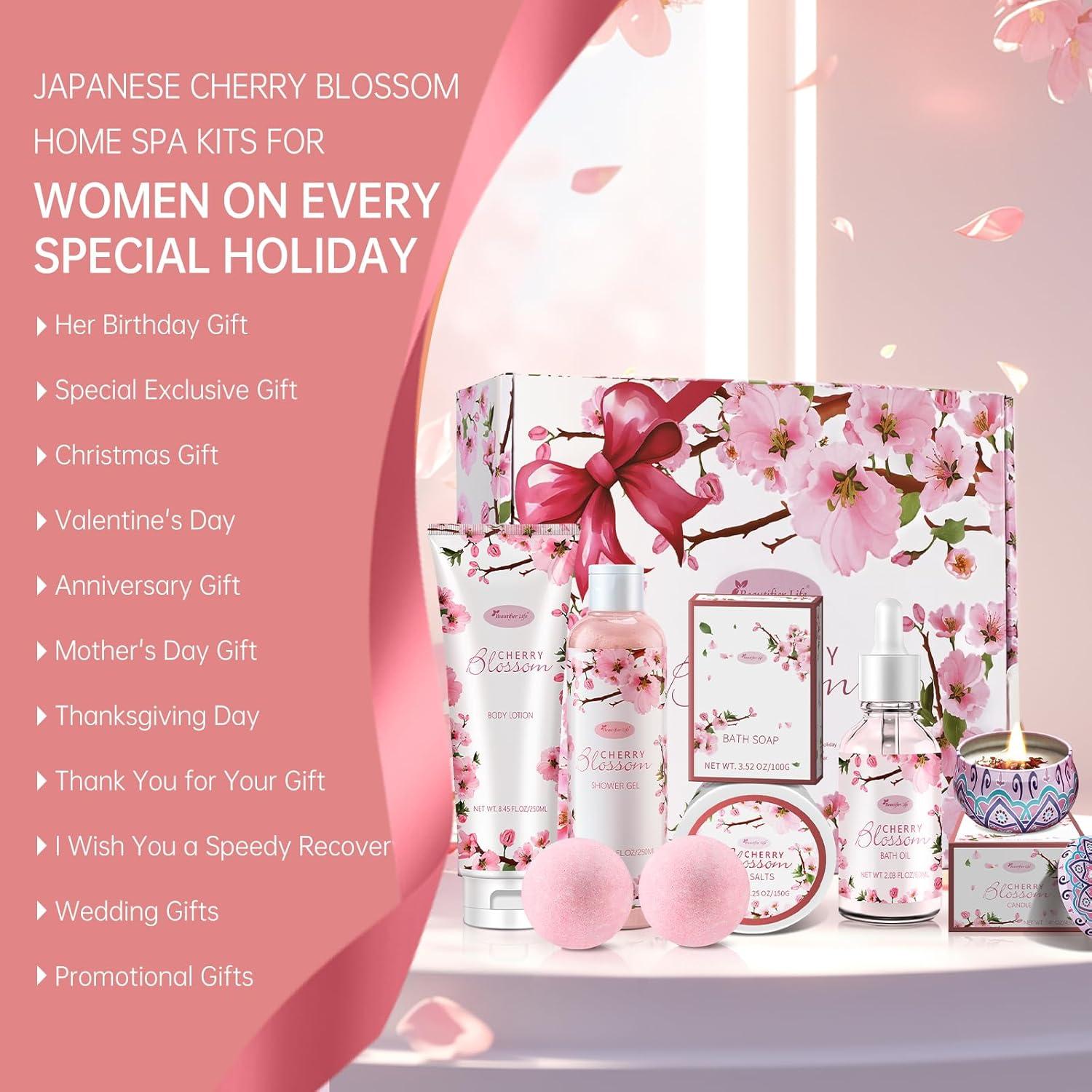 Luxurious Bath and Body Gift Set for Women - Japanese Cherry