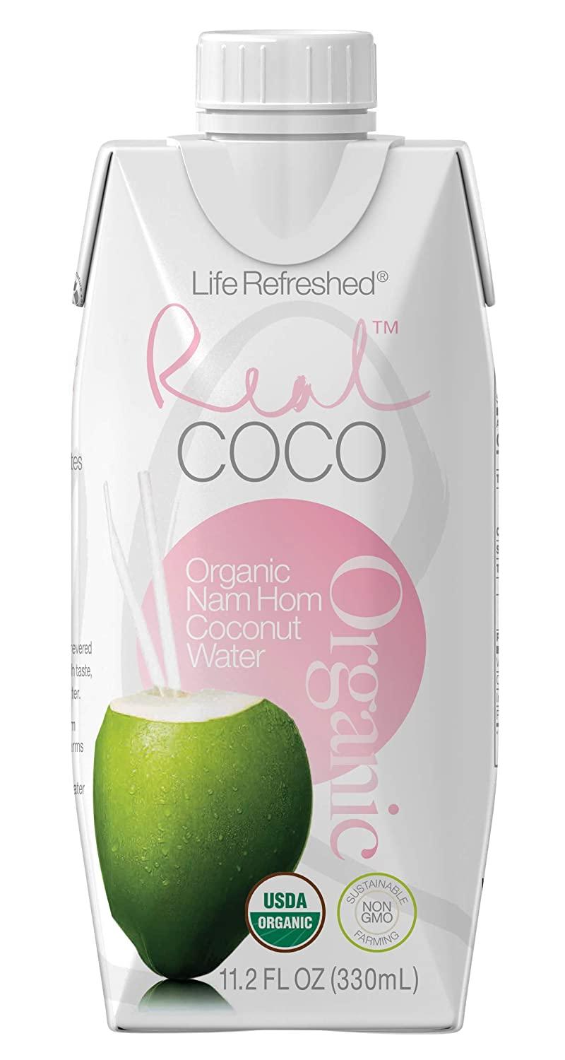 Real Coco Organic Pink Nam Hom Coconut Water (12Pack 330ml), USDA
